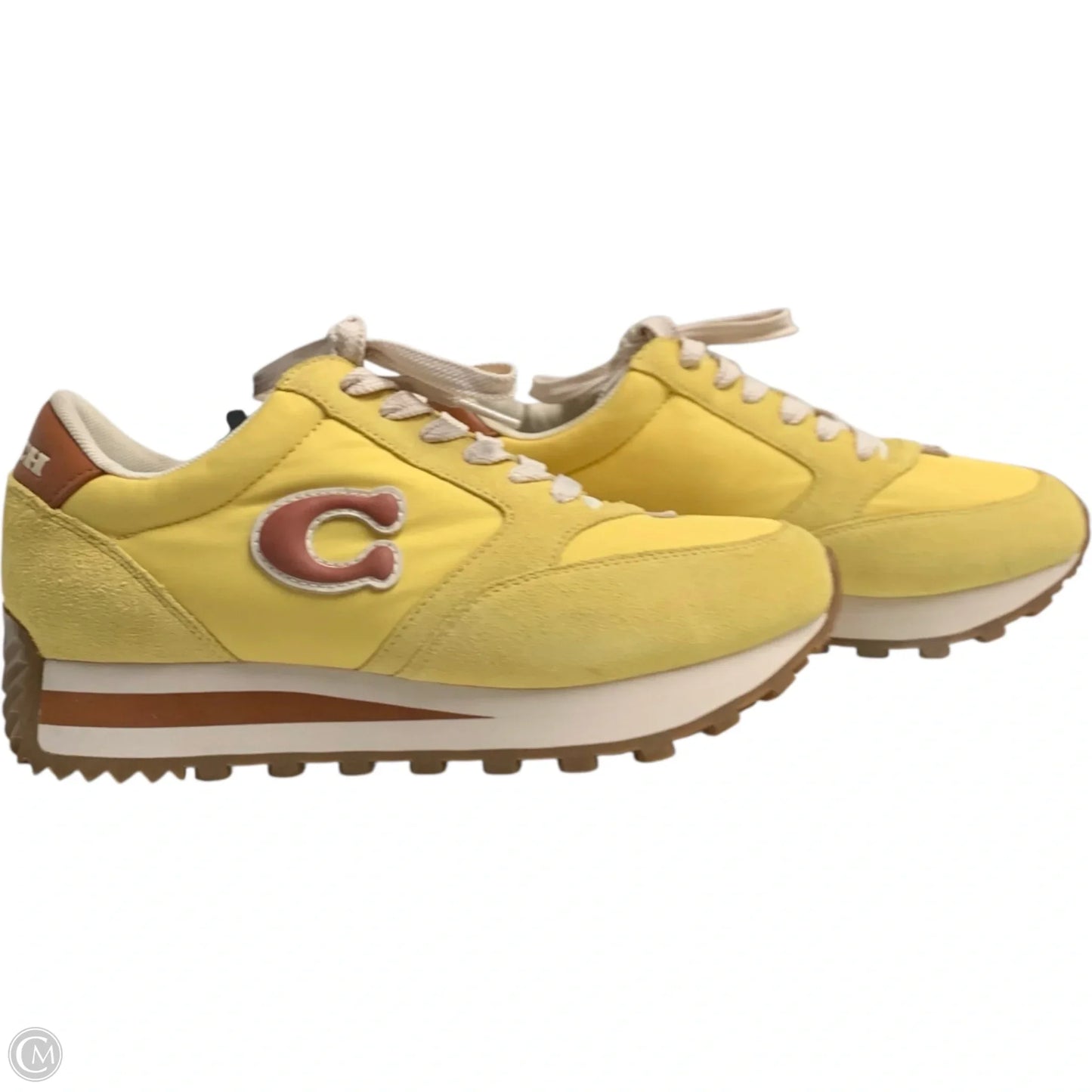 Shoes Designer By Coach In Yellow, Size: 7.5