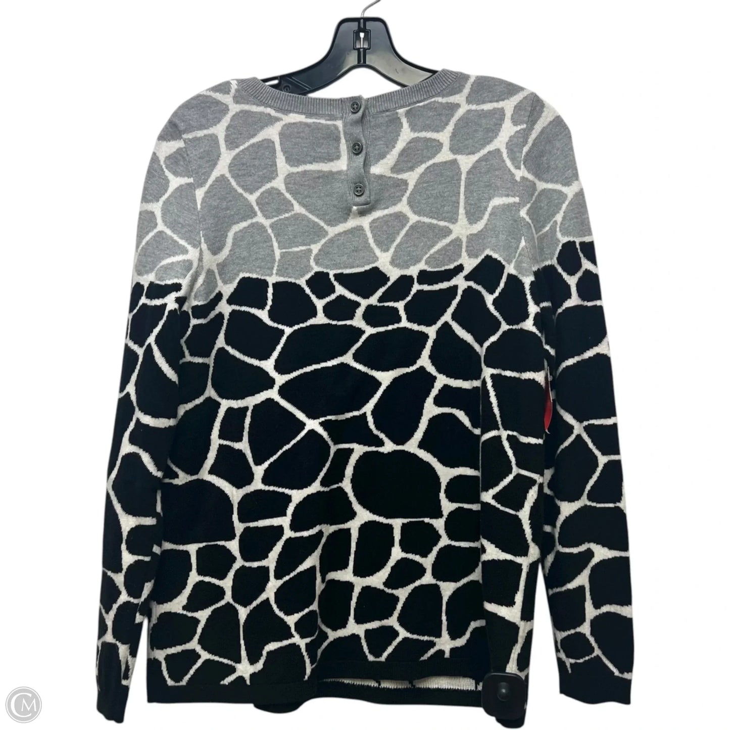 Sweater By Talbots In Black & Grey, Size: 1x