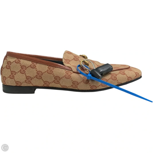 Shoes Luxury Designer By Gucci In Brown, Size: 9.5