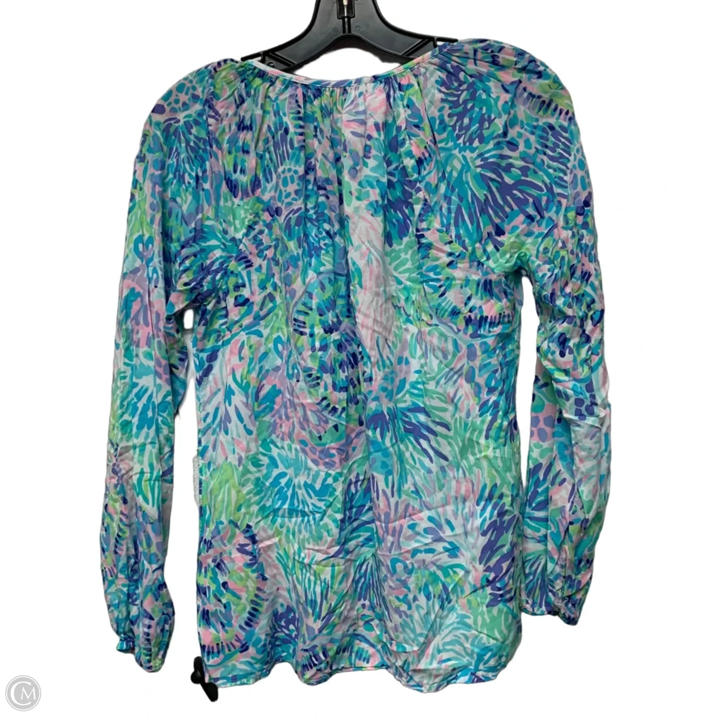 Top Long Sleeve Designer By Lilly Pulitzer In Blue & Green, Size: Xs
