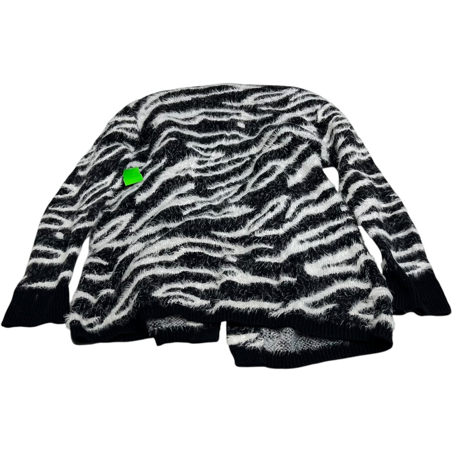 Sweater Cardigan By Susina In Black & White, Size: S