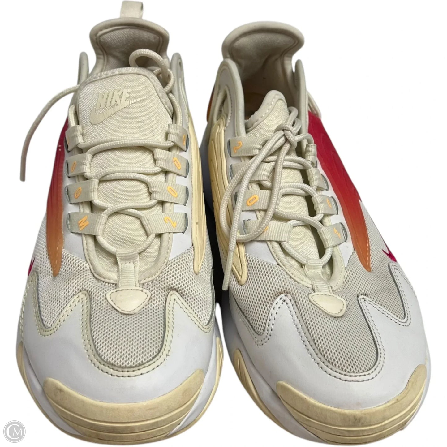 Shoes Athletic By Nike In White & Yellow, Size: 8