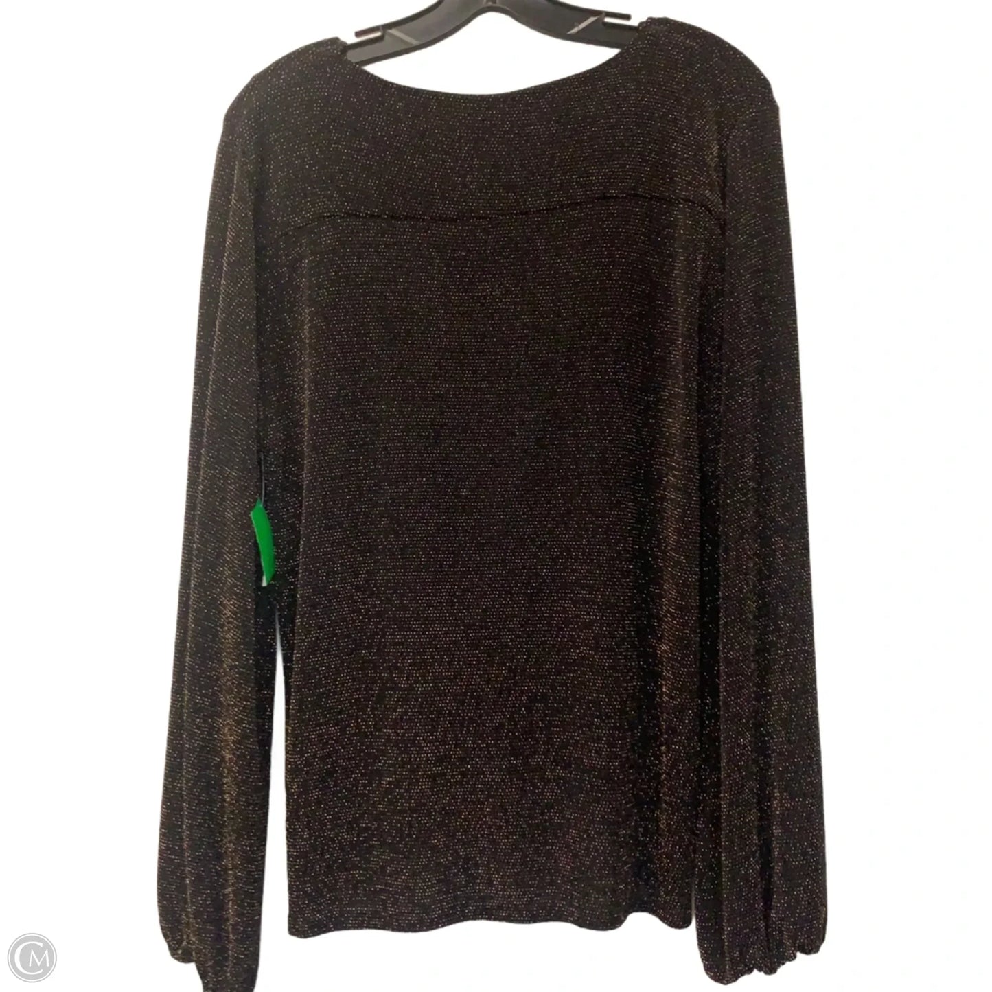 Top Long Sleeve By If By Sea In Black & Gold, Size: Xl