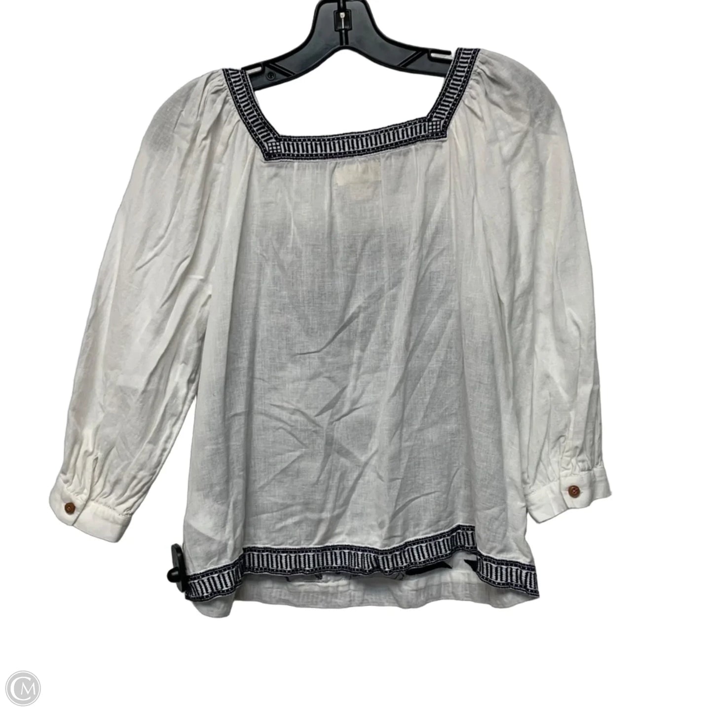 Top Long Sleeve By Maeve In Blue & White, Size: Xs