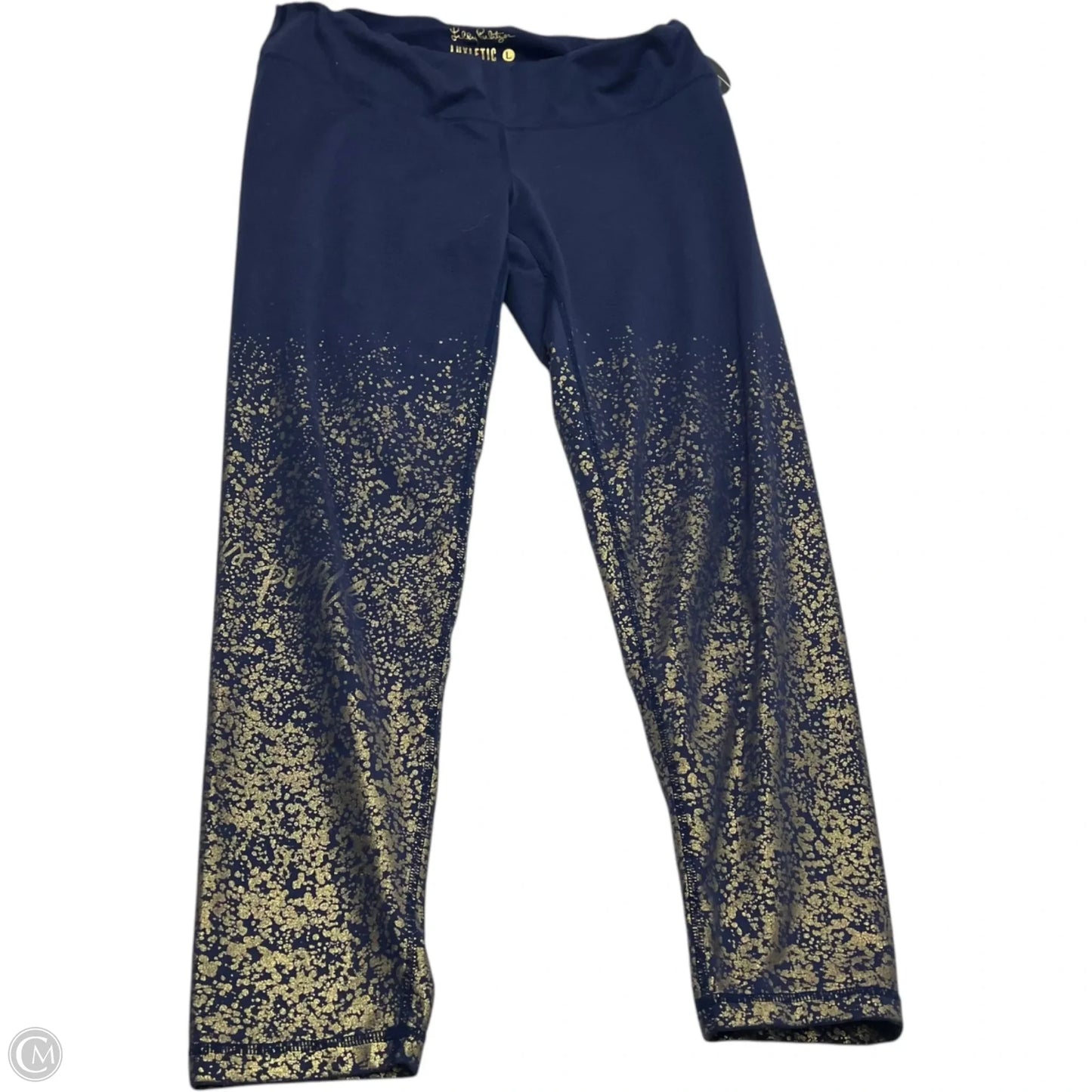 Pants Designer By Lilly Pulitzer In Blue & Gold, Size: L