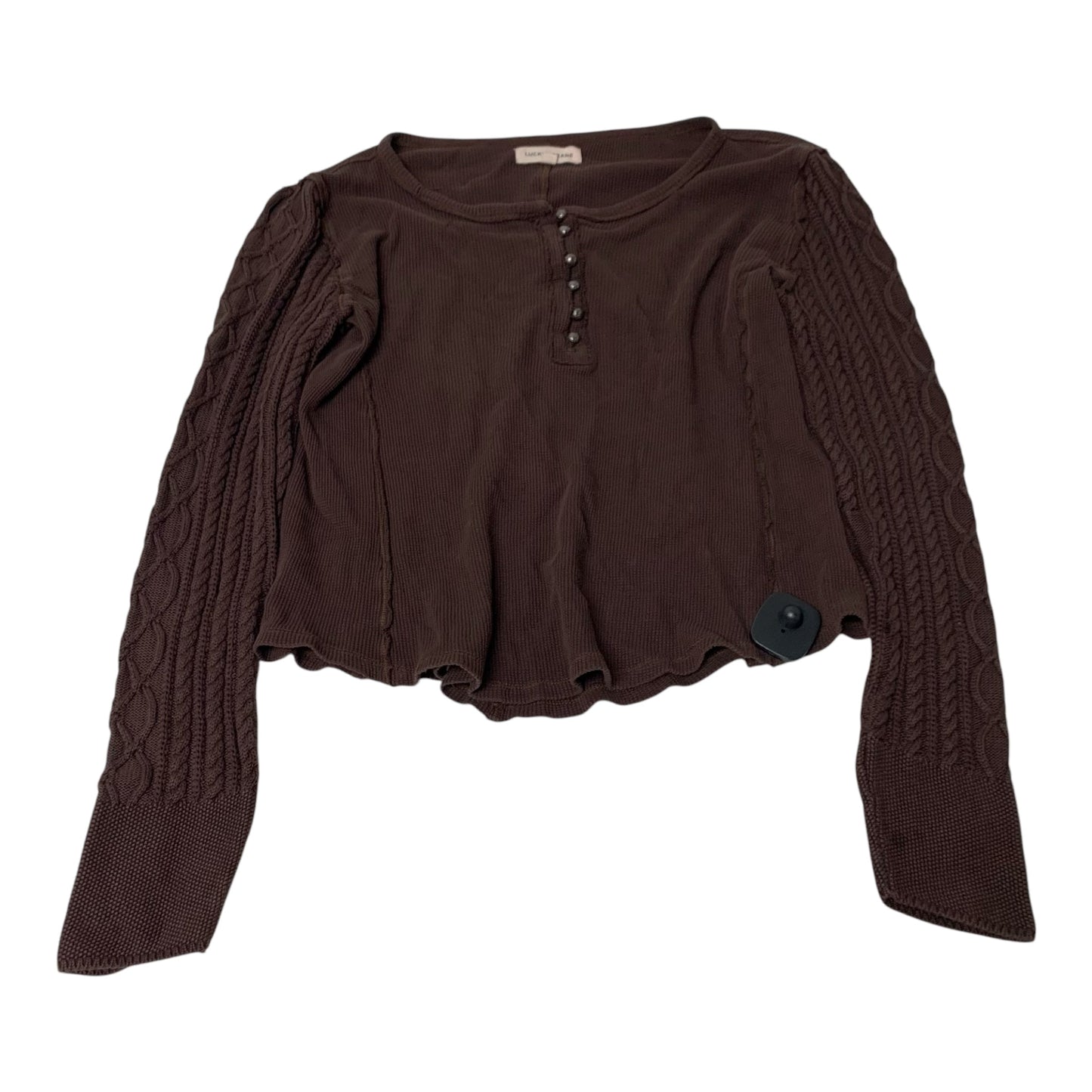 Top Long Sleeve By Lucky Brand In Brown, Size: M