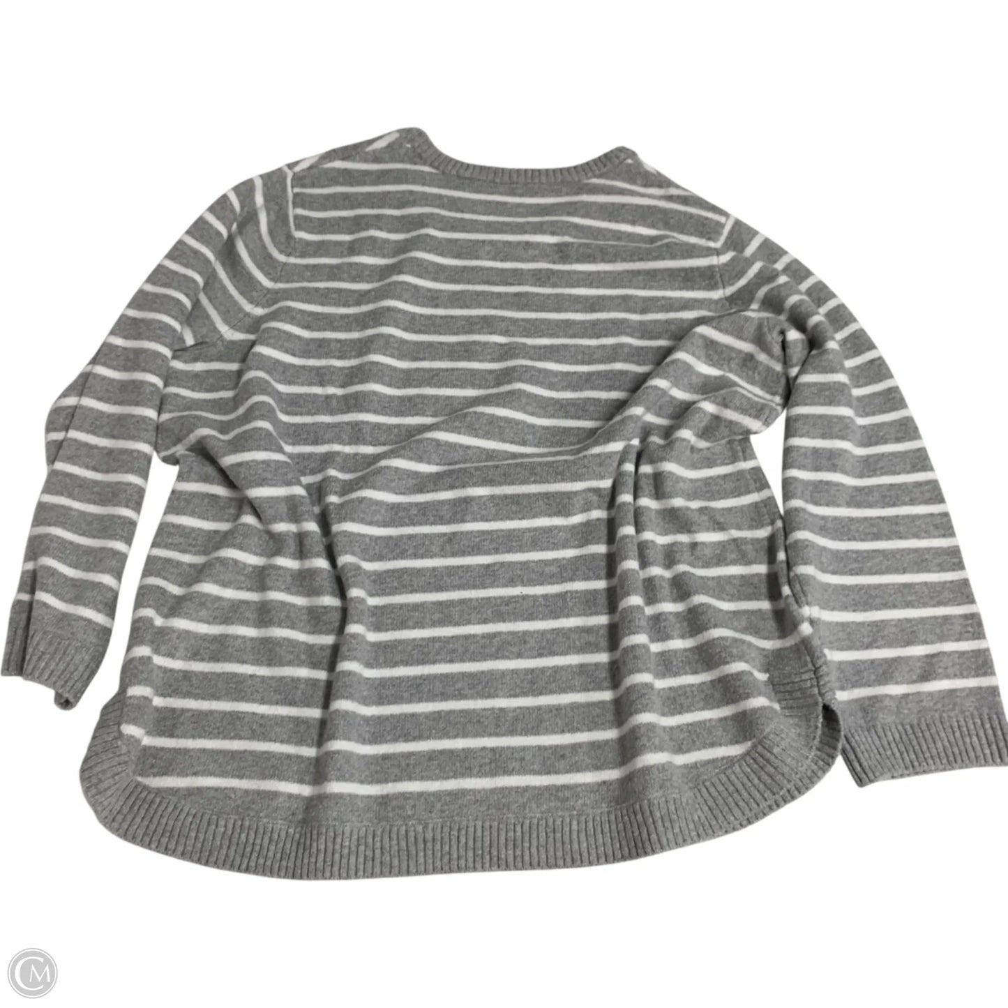 Sweater By Blair In Grey & White, Size: 3x