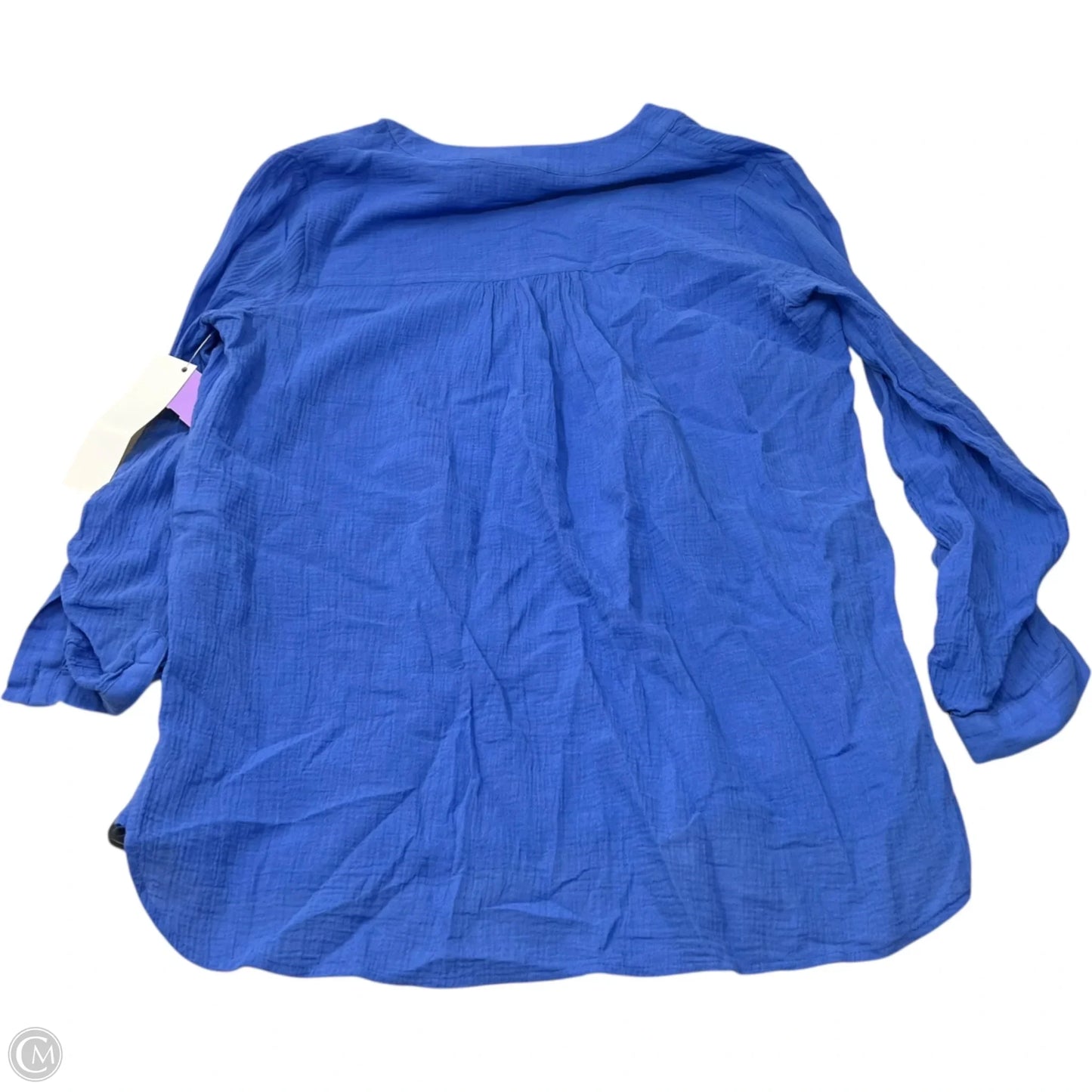 Top Long Sleeve Designer By Diane Von Furstenberg In Blue, Size: S