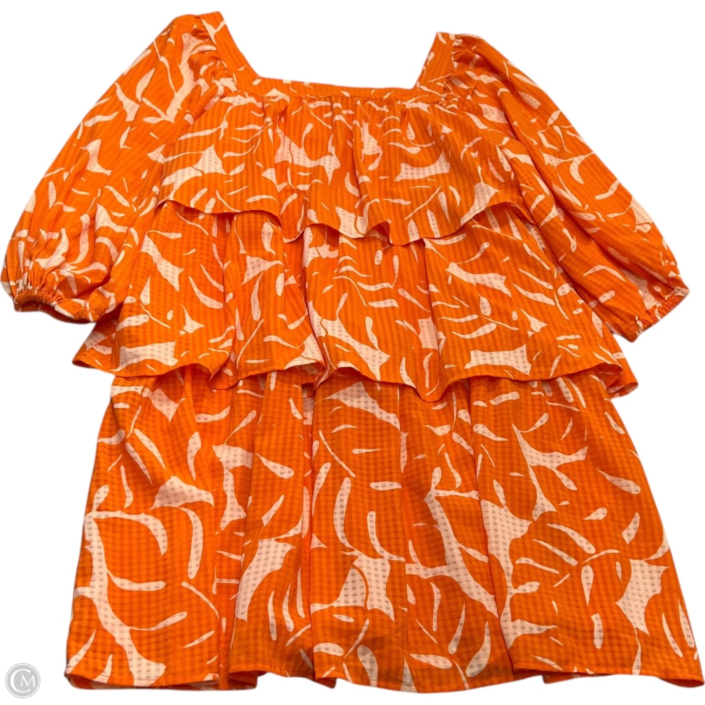 Dress Casual Short By Who What Wear In Orange & White, Size: M