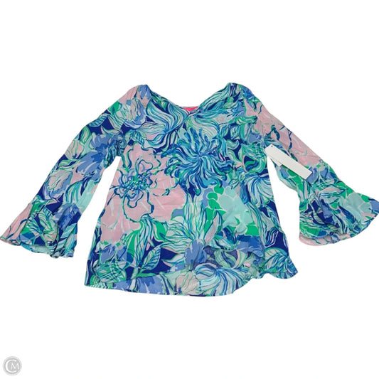 Top Long Sleeve Designer By Lilly Pulitzer In Blue & Pink, Size: Xs
