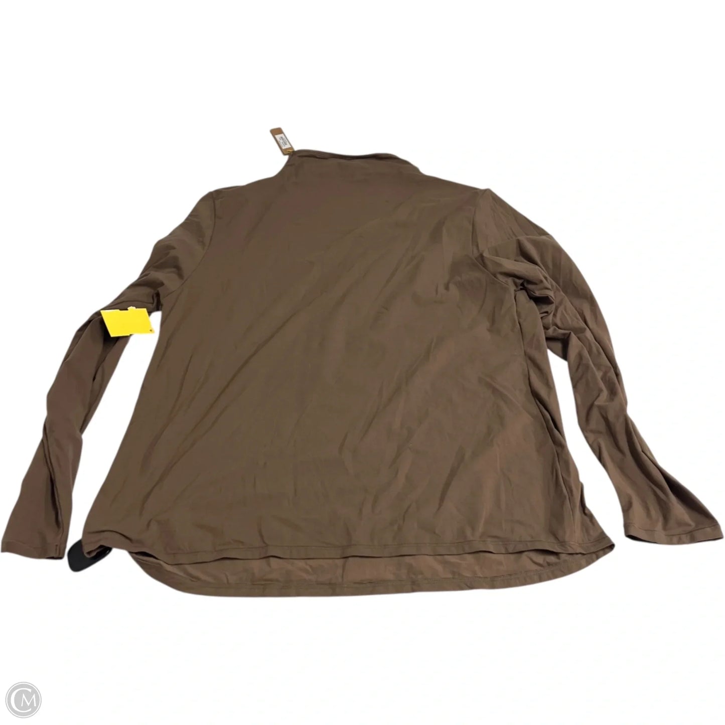 Athletic Top Long Sleeve Collar By Skims In Brown, Size: 4x