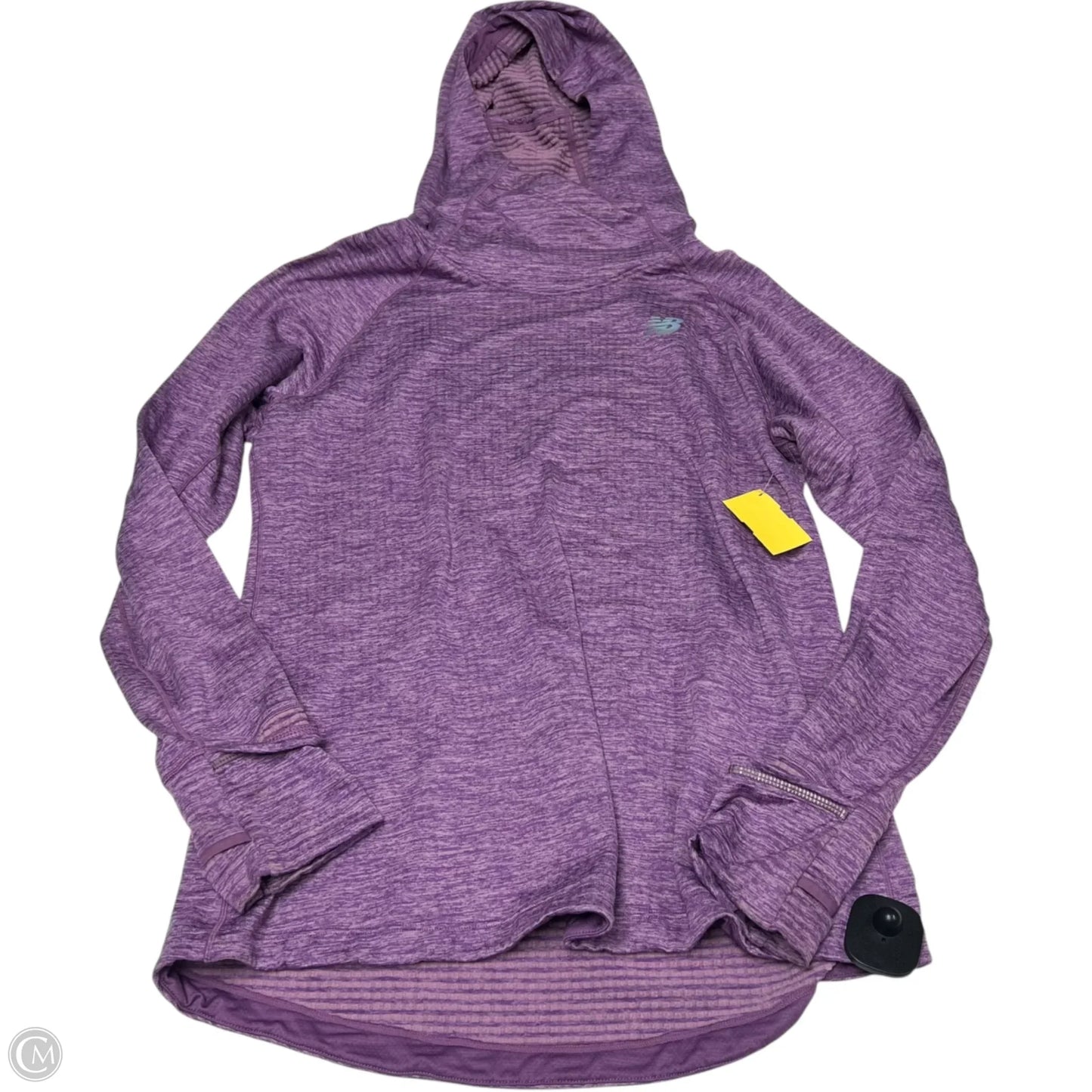 Athletic Top Long Sleeve Hoodie By New Balance In Purple, Size: L
