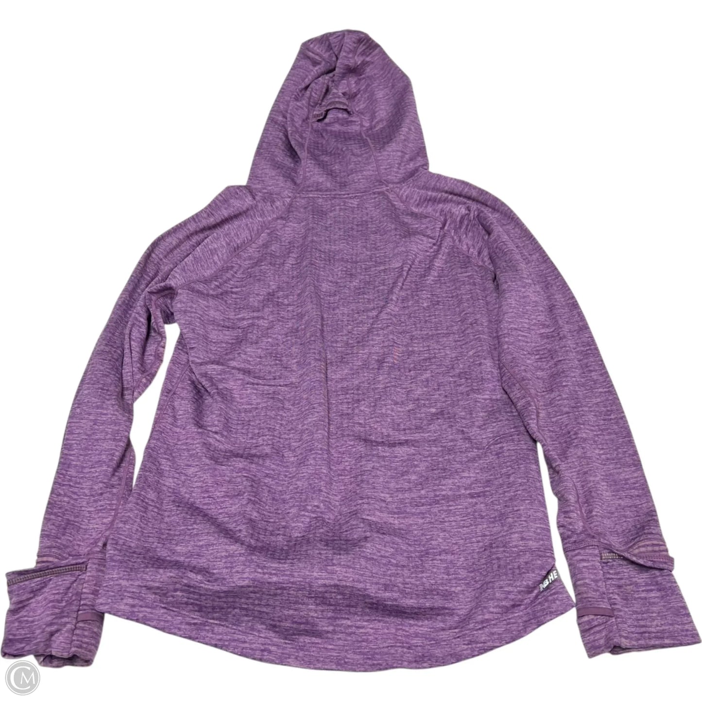 Athletic Top Long Sleeve Hoodie By New Balance In Purple, Size: L