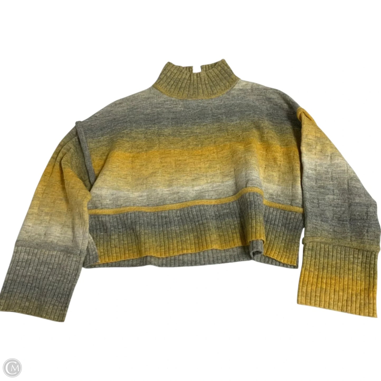 Sweater By Pilcro In Grey & Yellow, Size: Xs