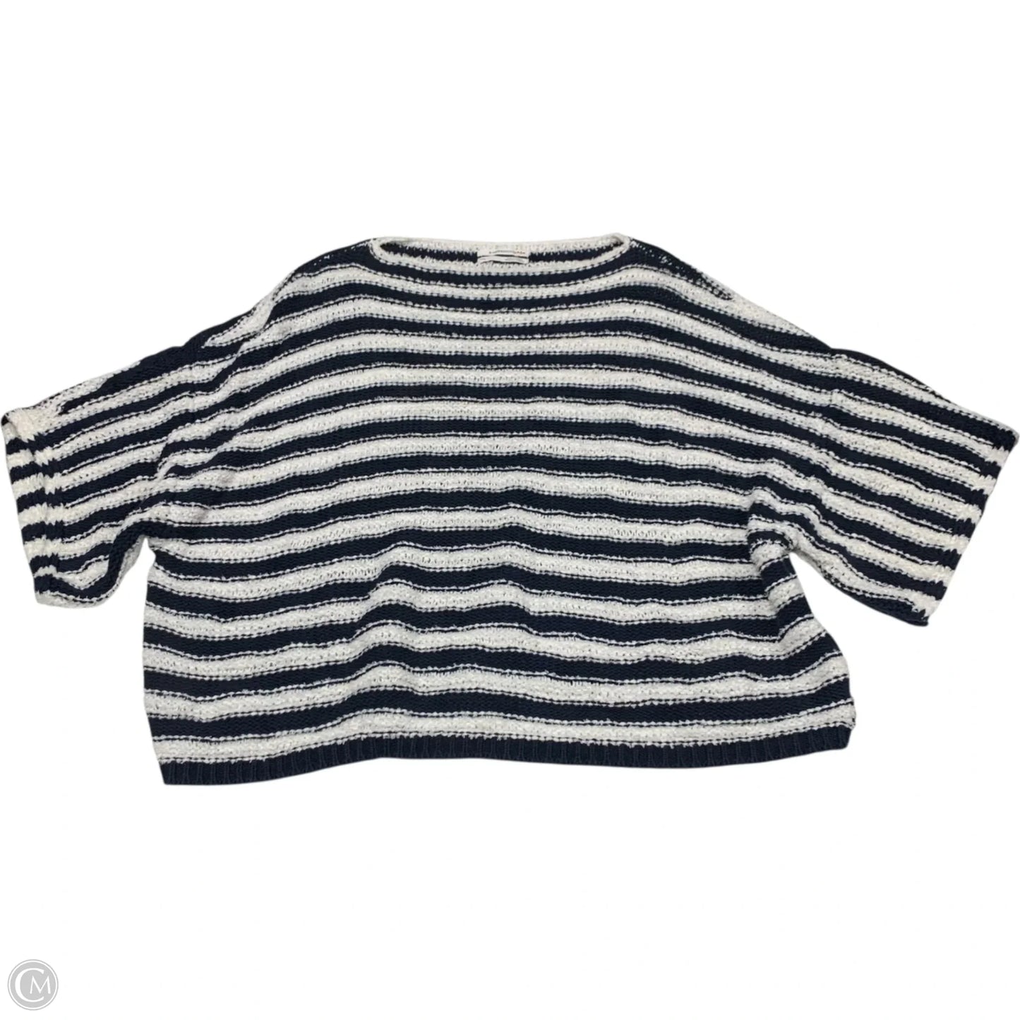 Sweater Short Sleeve By Anthropologie In Blue & White, Size: Xs