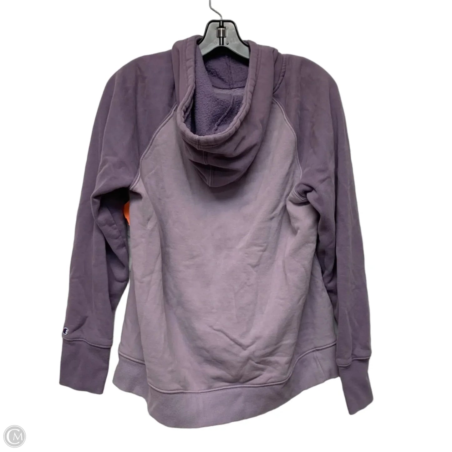 Sweatshirt Hoodie By Champion In Purple, Size: L