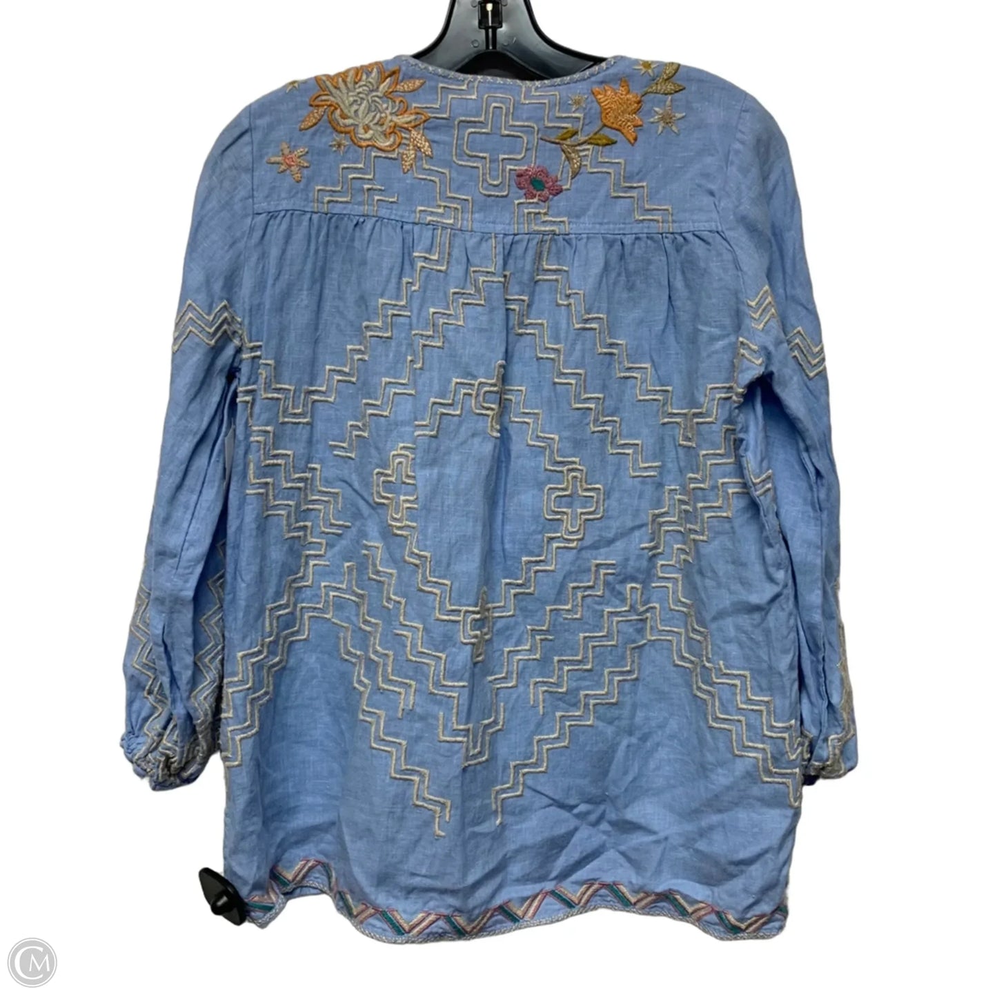 Top Long Sleeve Designer By Johnny Was In Blue, Size: Xs