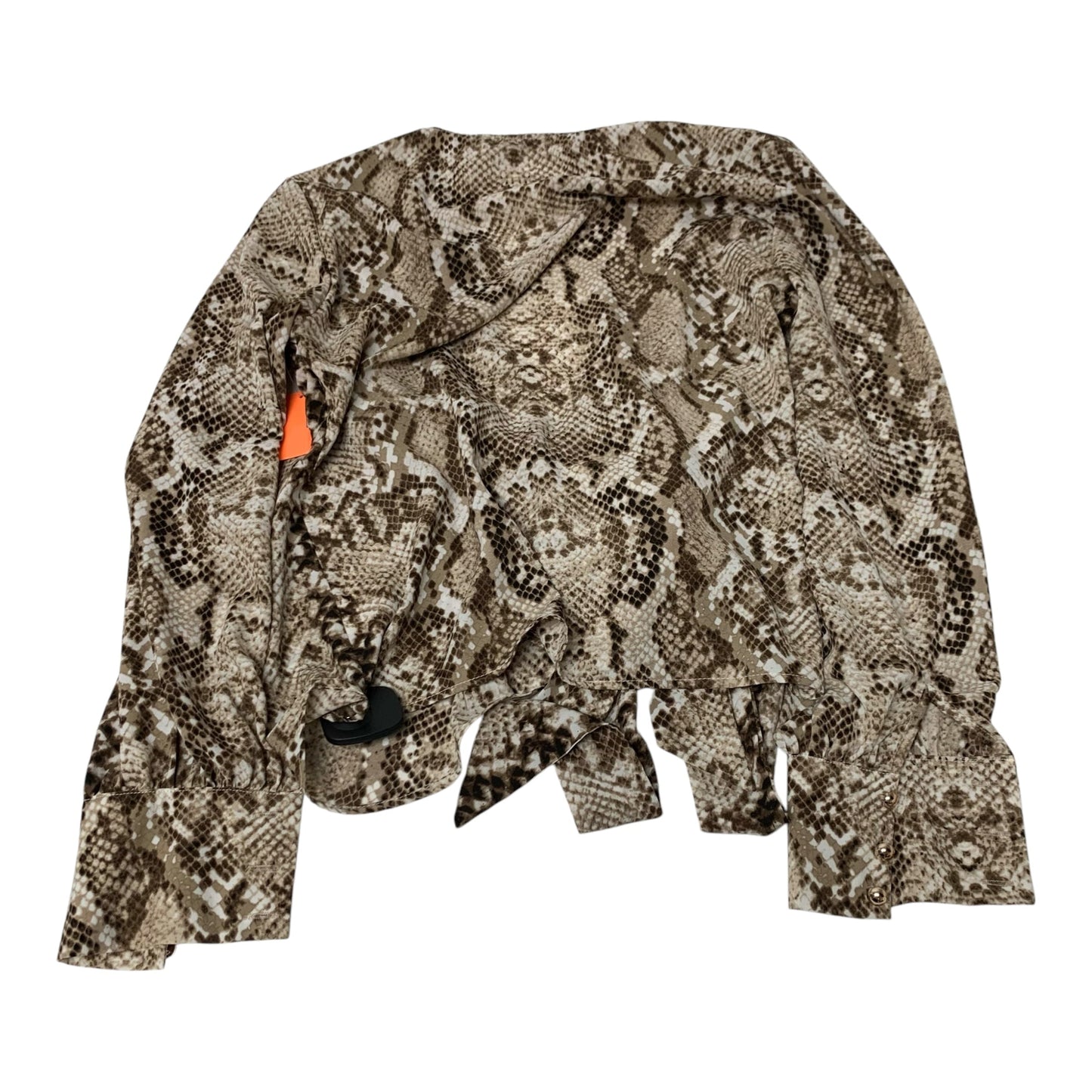 Top Long Sleeve By Shein In Snakeskin Print, Size: M
