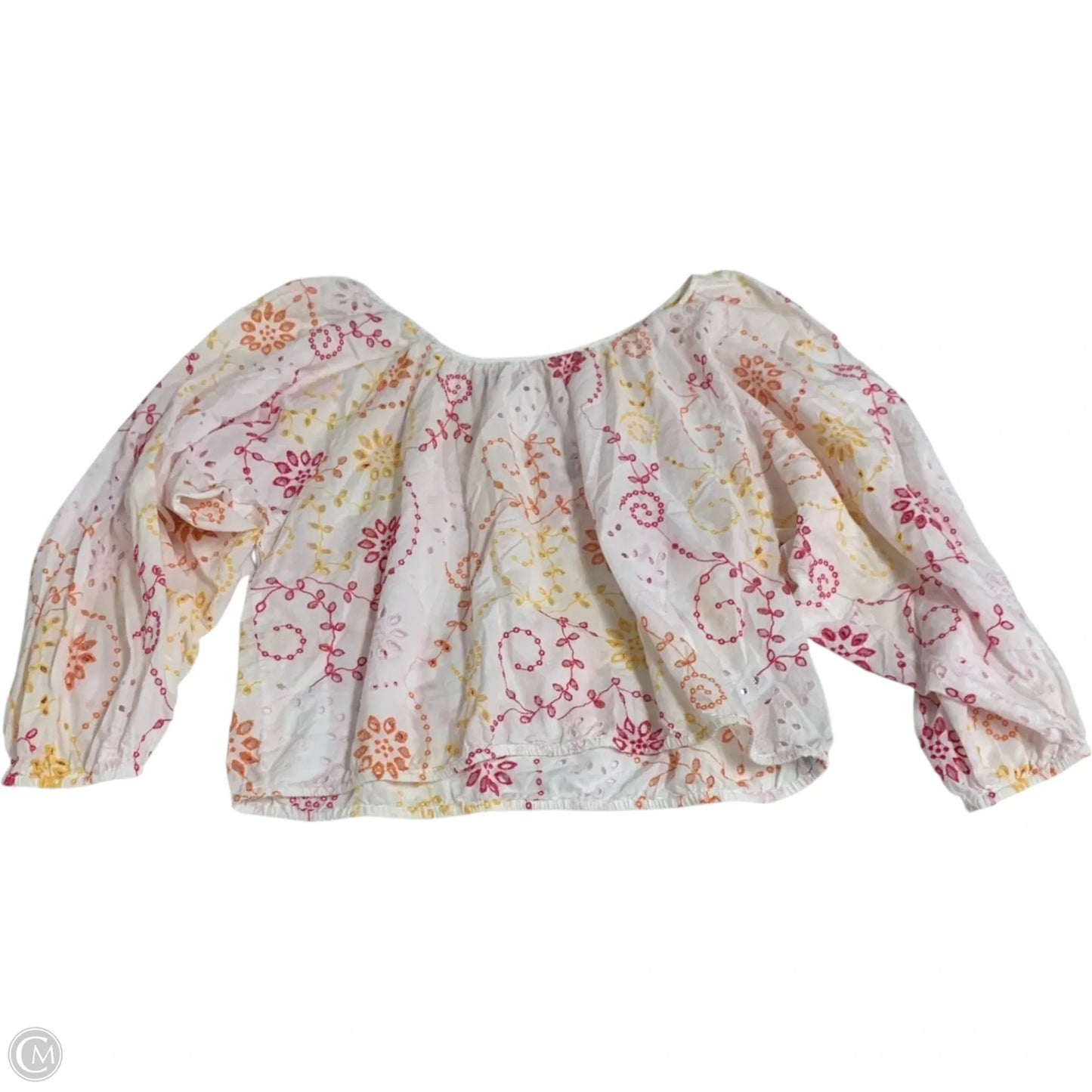 Top Long Sleeve By Maeve In Pink & White, Size: Lp