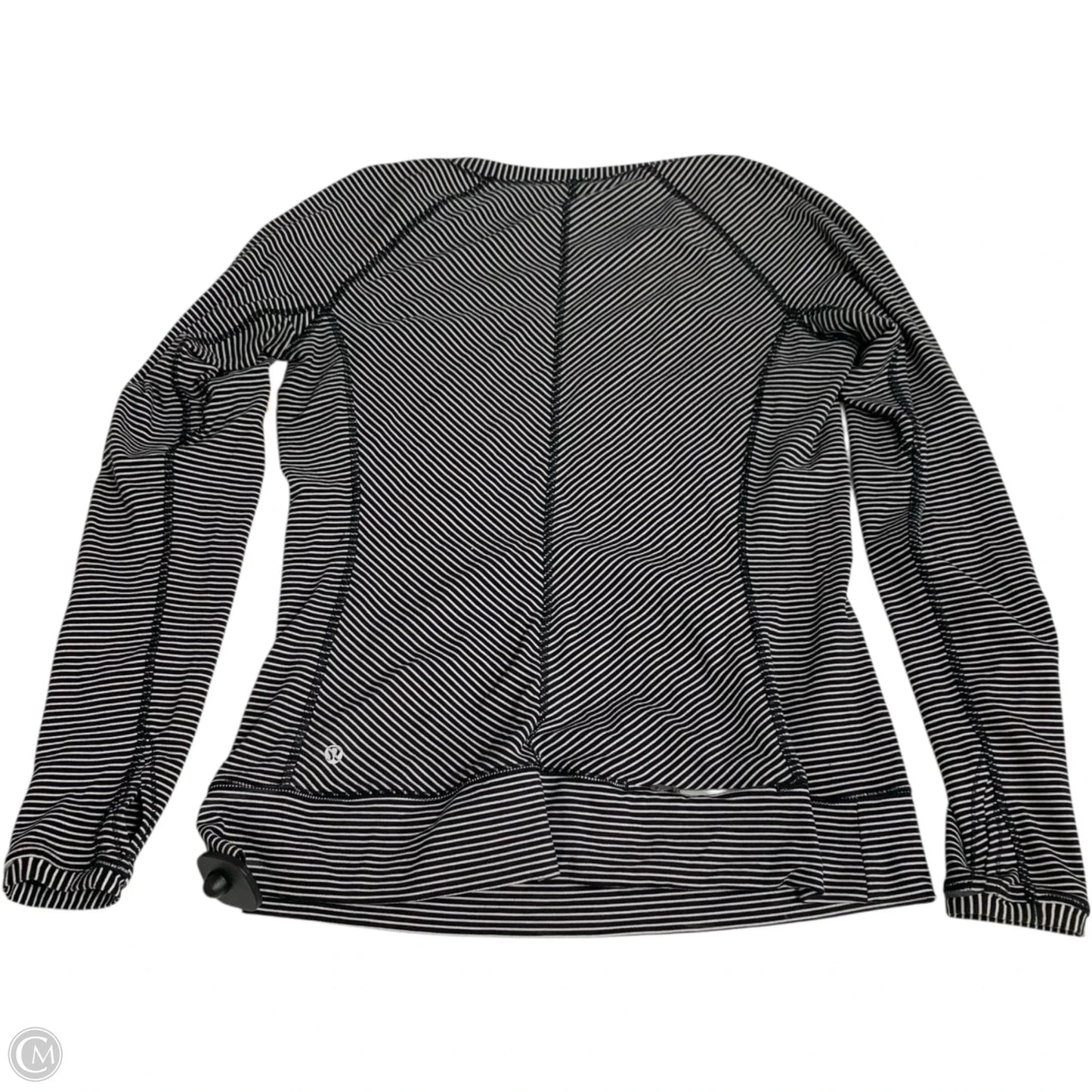 Athletic Top Long Sleeve Crewneck By Lululemon In Striped Pattern, Size: L