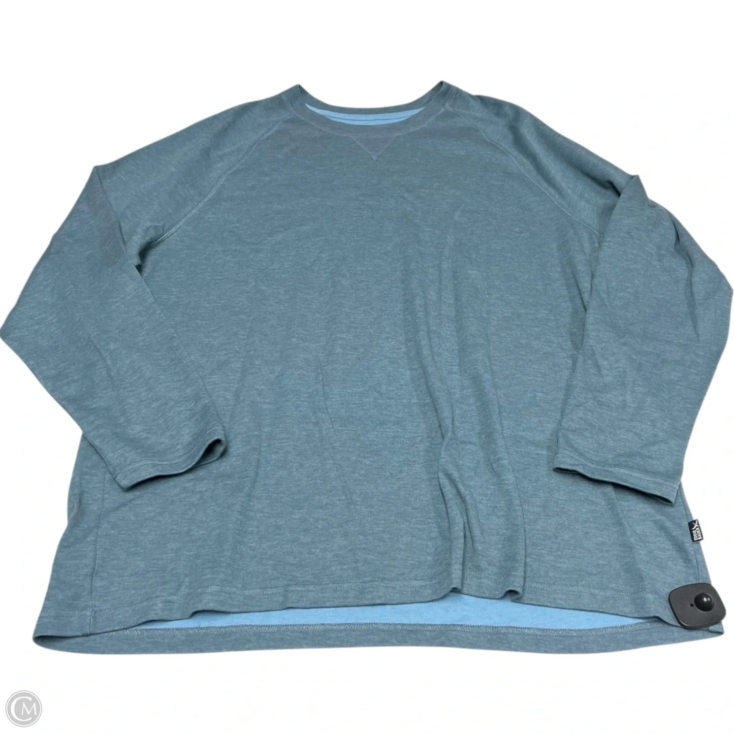 Athletic Top Long Sleeve Crewneck By Eddie Bauer In Blue, Size: 1x
