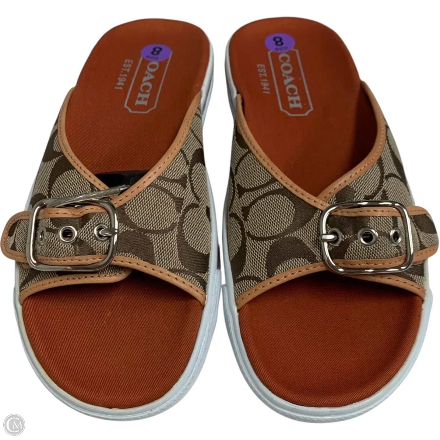 Sandals Designer By Coach In Brown & Orange, Size: 8