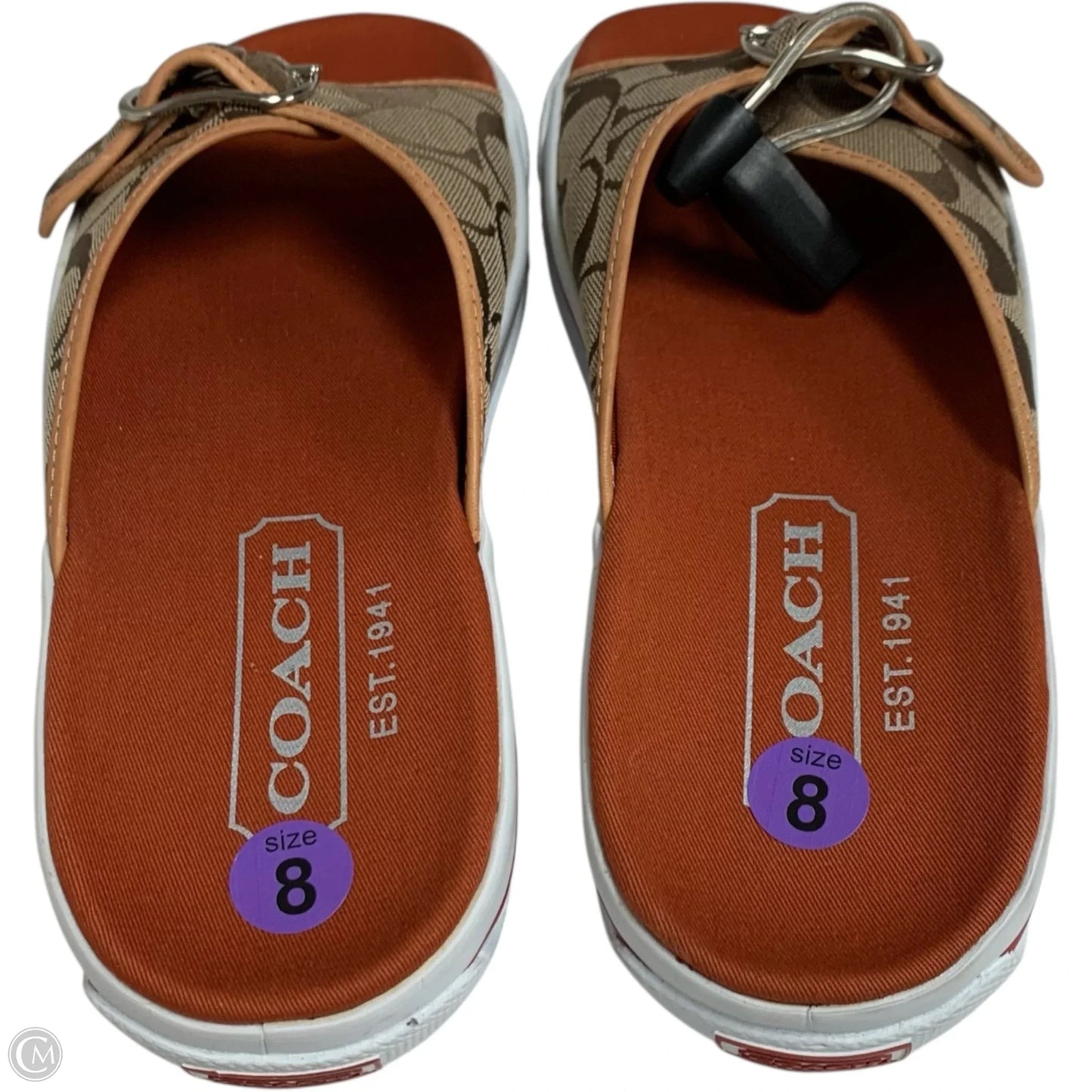 Sandals Designer By Coach In Brown & Orange, Size: 8