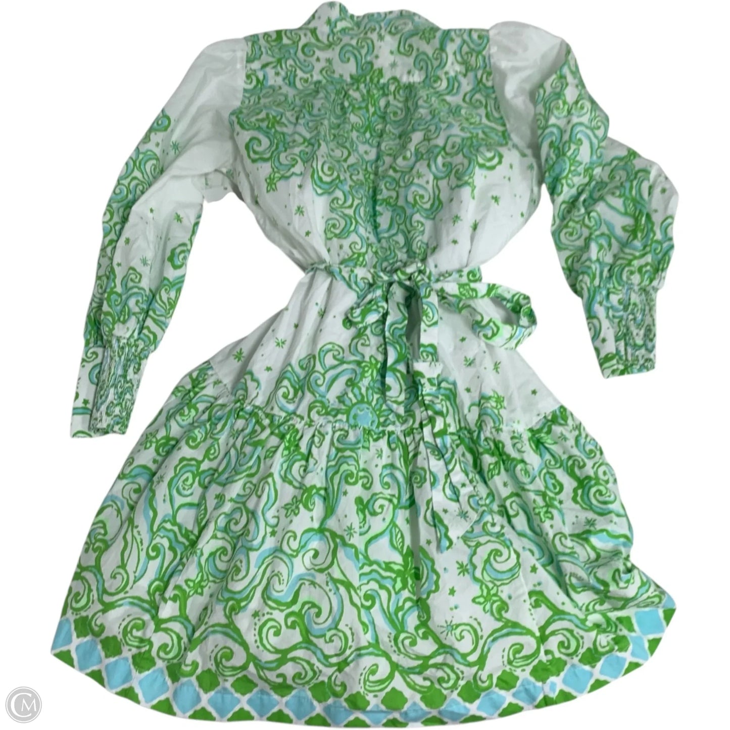 Dress Designer By Lilly Pulitzer In Green & White, Size: S