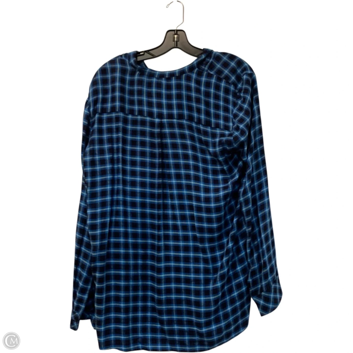 Top Long Sleeve By Gap In Plaid Pattern, Size: L