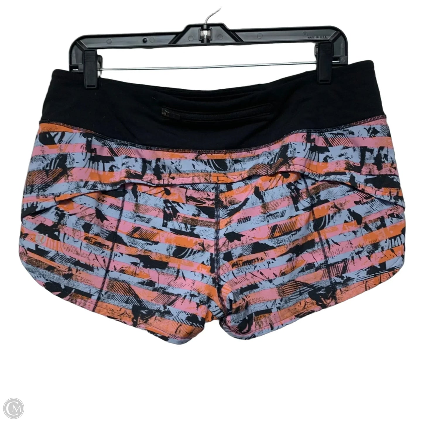 Athletic Shorts By Lululemon In Black & Blue, Size: M