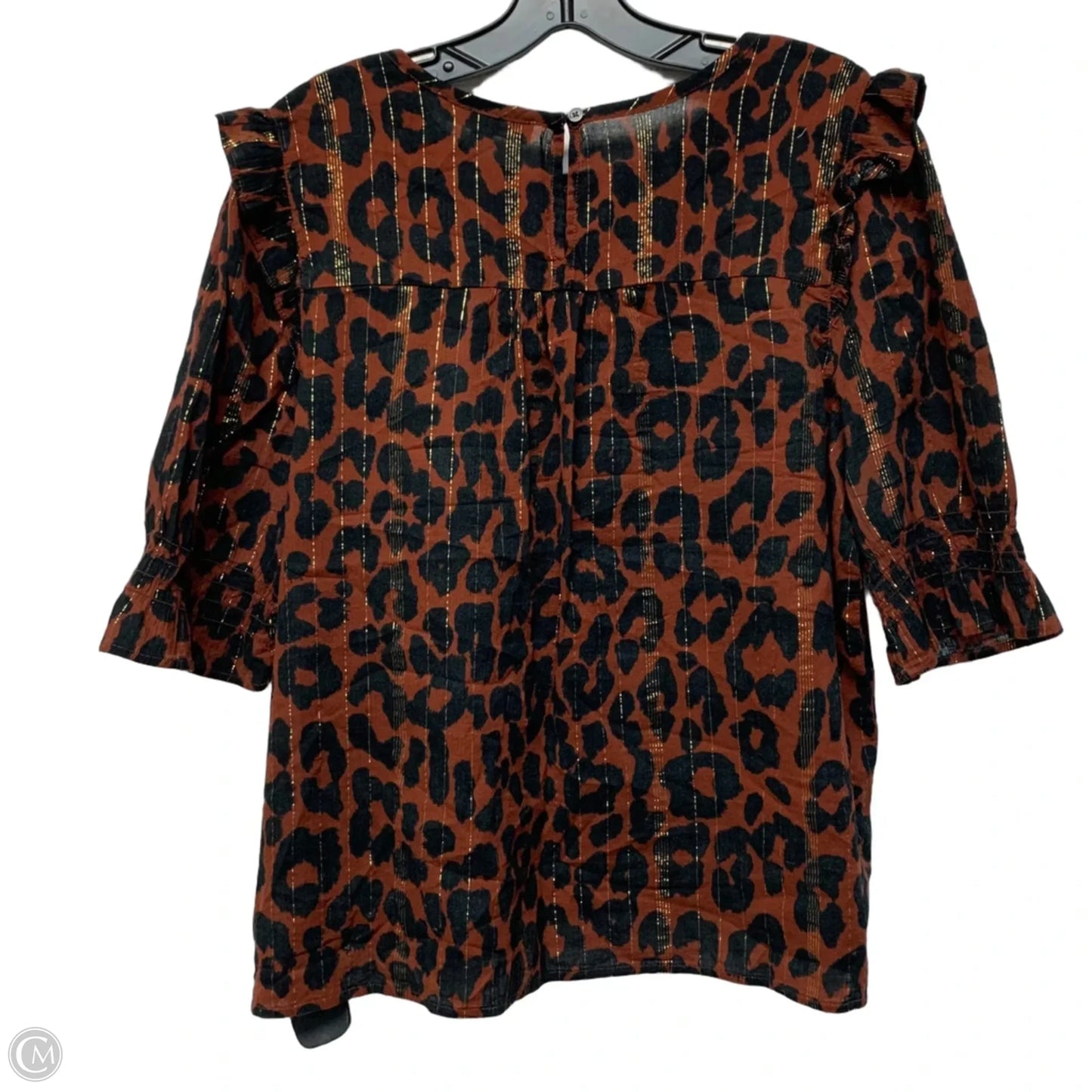 Top Short Sleeve By Loft In Animal Print, Size: L