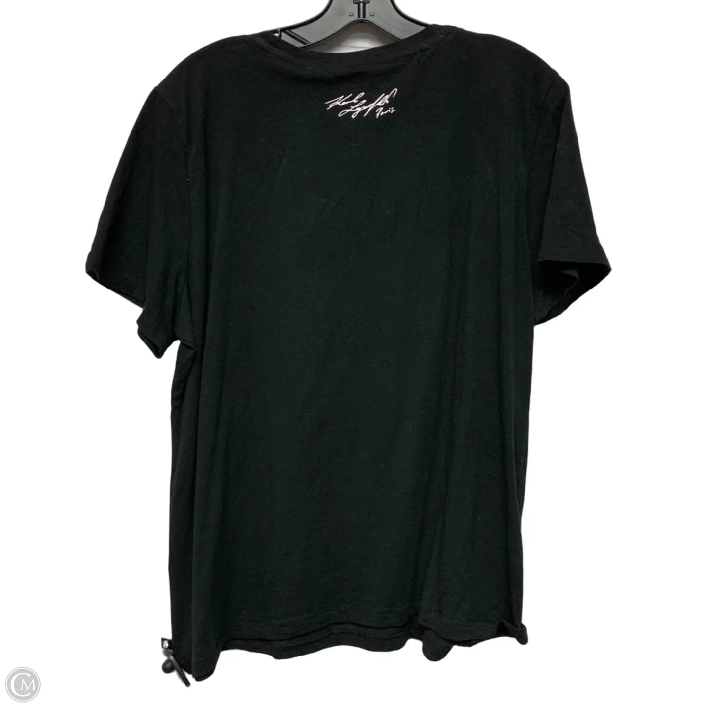 Top Short Sleeve Designer By Karl Lagerfeld In Black, Size: Xl