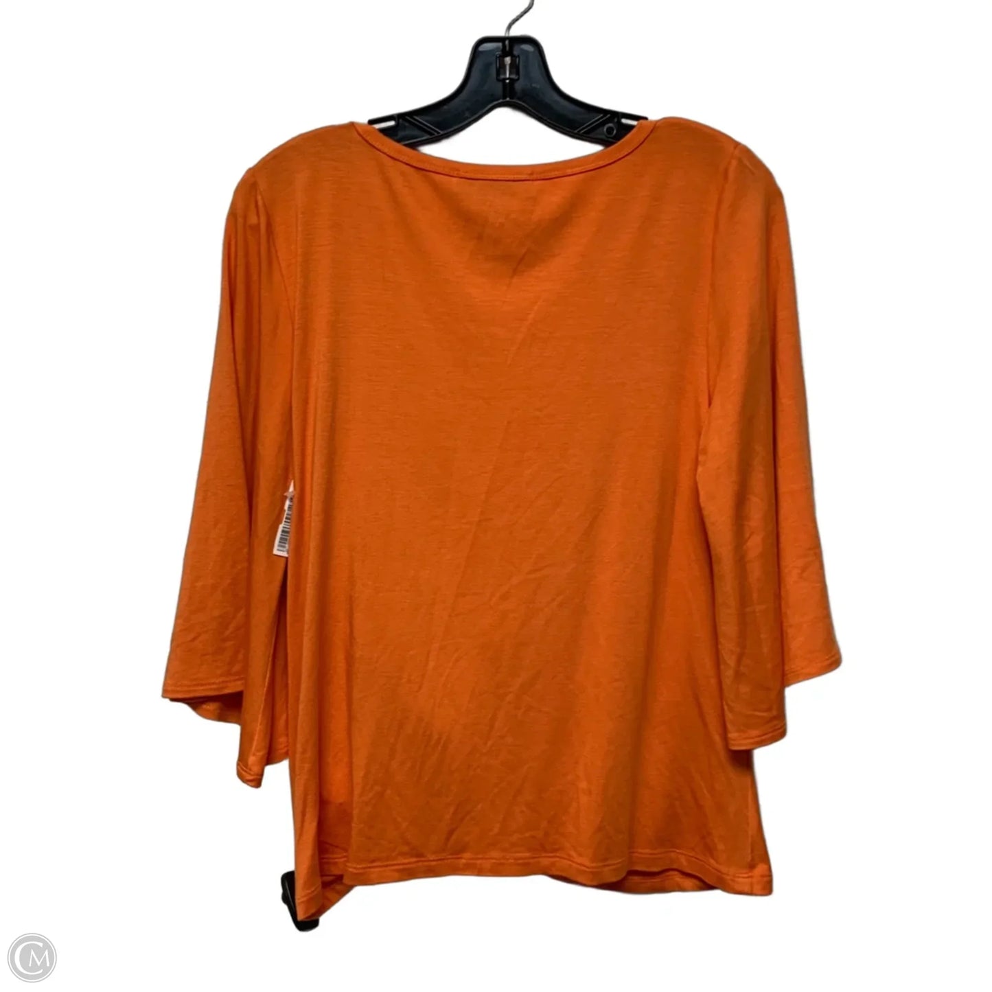 Top 3/4 Sleeve By Karen Kane In Orange, Size: M