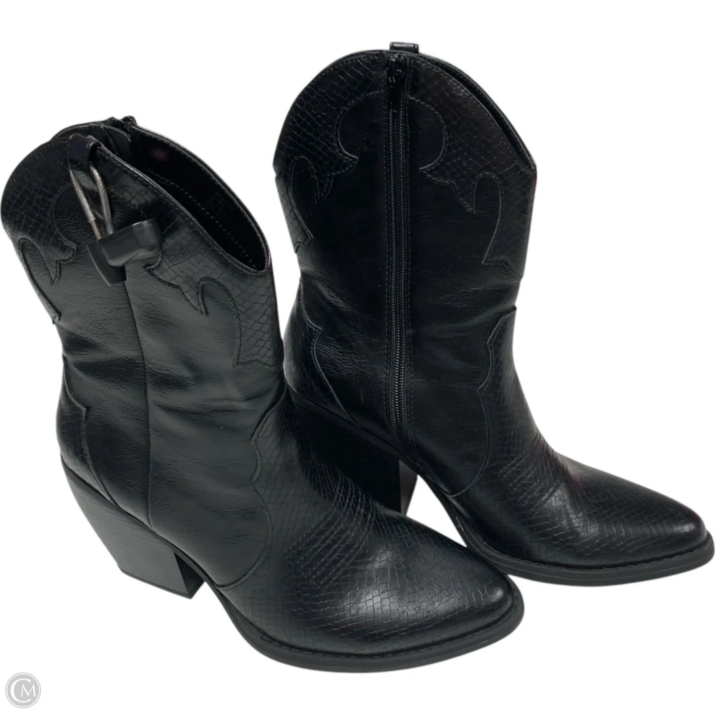 Boots Ankle Heels By Mix No 6 In Black, Size: 9.5