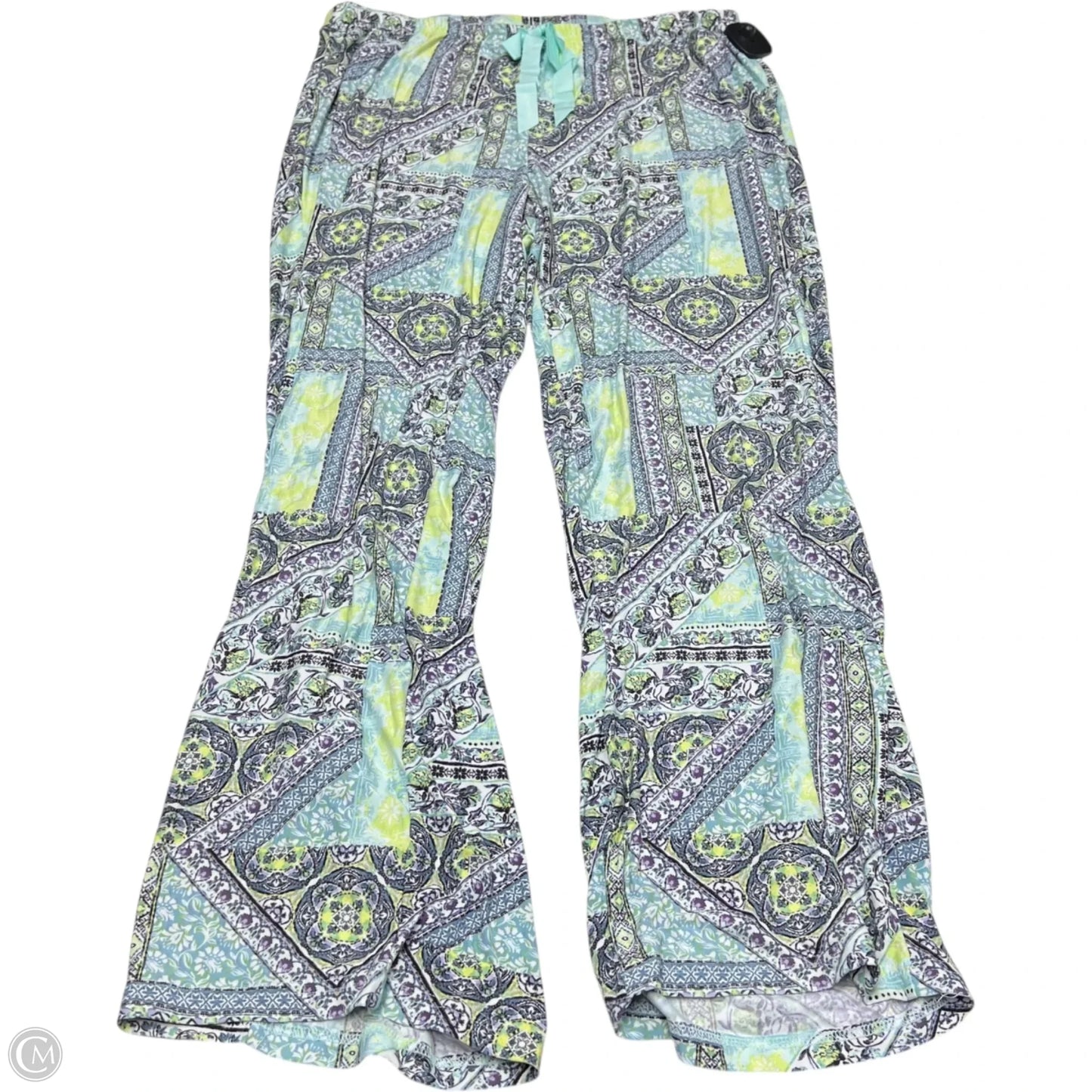 Pants Lounge By Bobbie Brooks In Green & Purple, Size: 1x