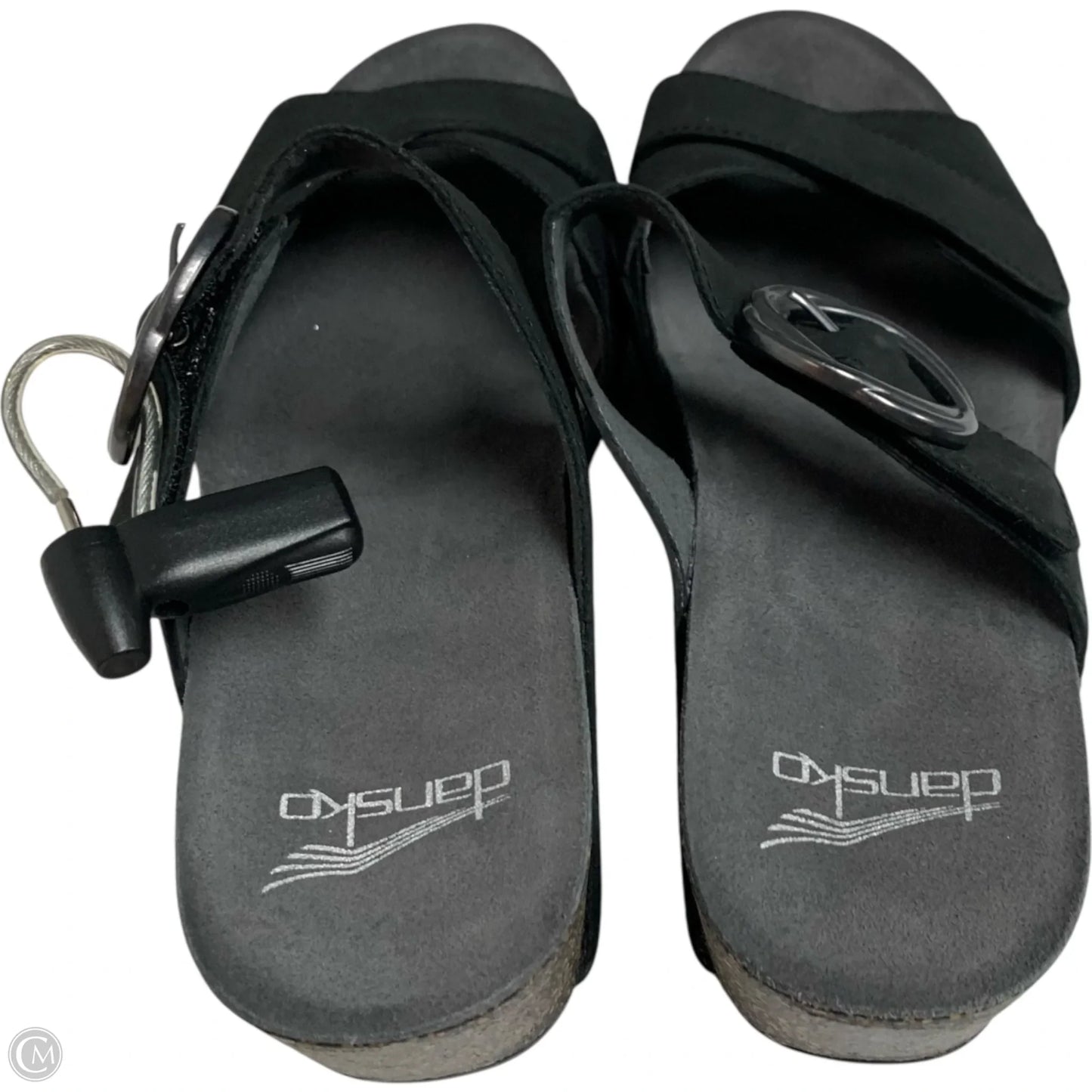 Sandals Heels Wedge By Dansko In Black & Brown, Size: 7.5