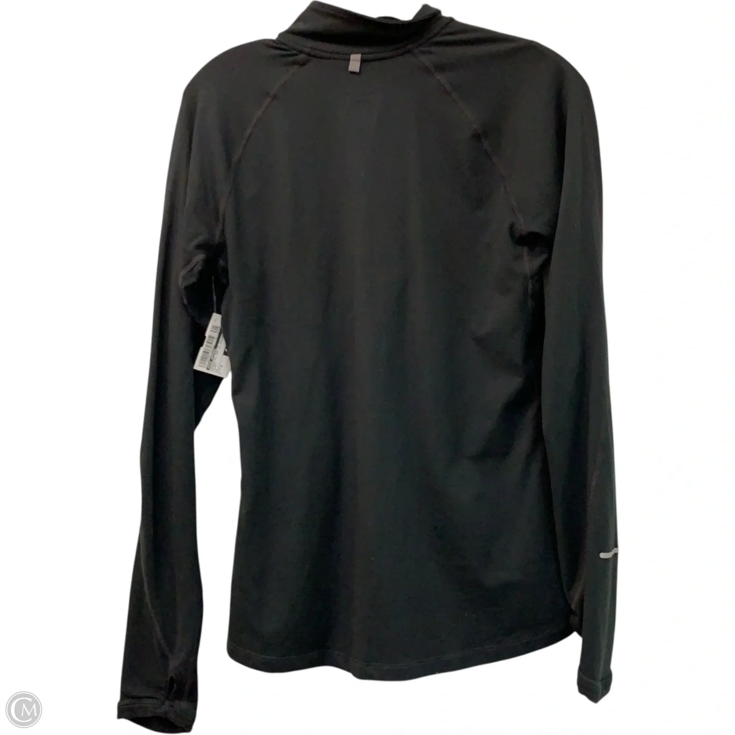 Athletic Top Long Sleeve Collar By Nike Apparel In Black, Size: S