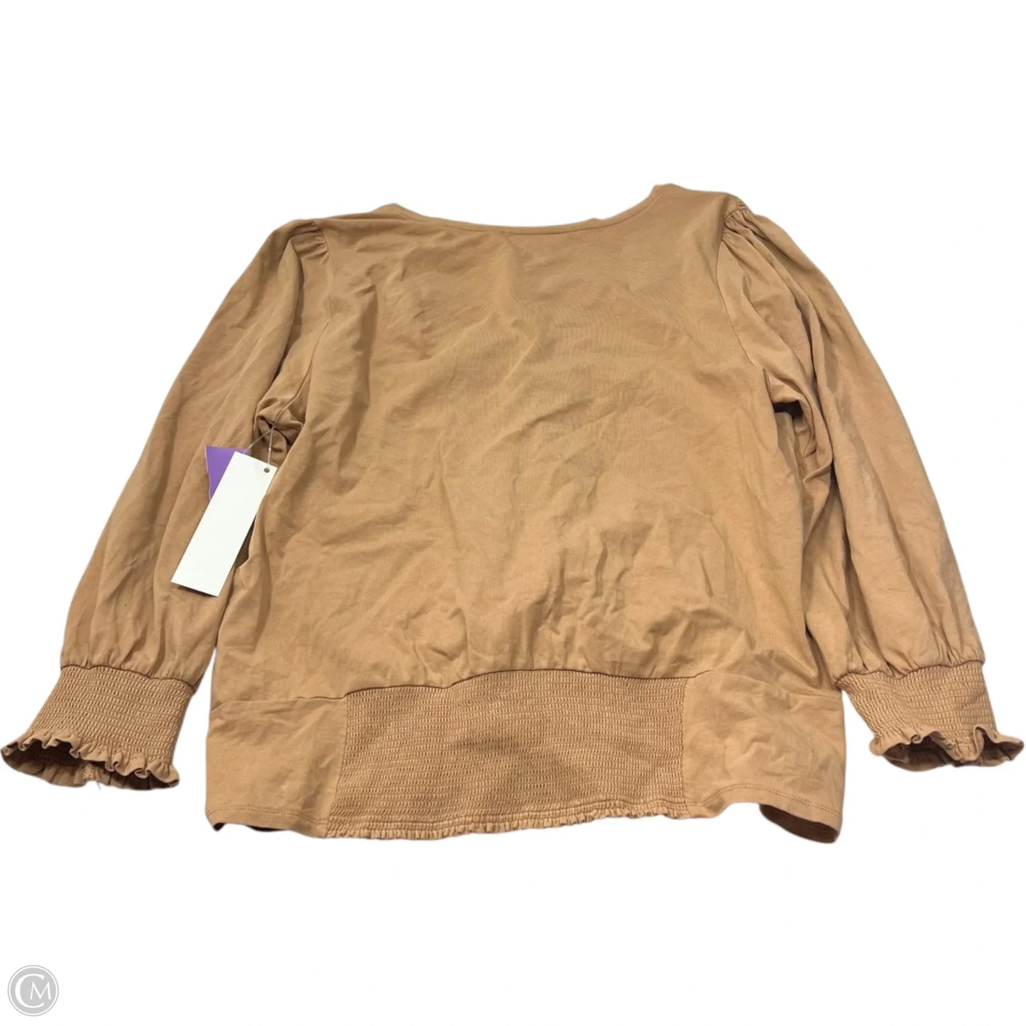 Top Long Sleeve Designer By Karl Lagerfeld In Tan, Size: L