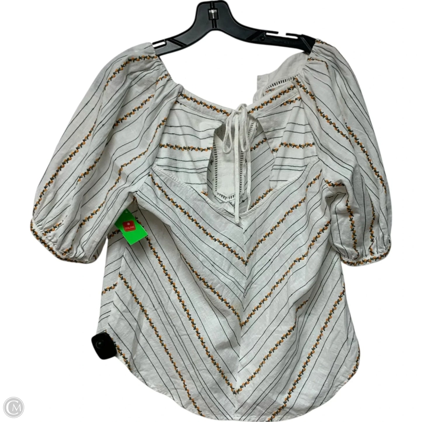 Top Short Sleeve By Maeve In White, Size: L