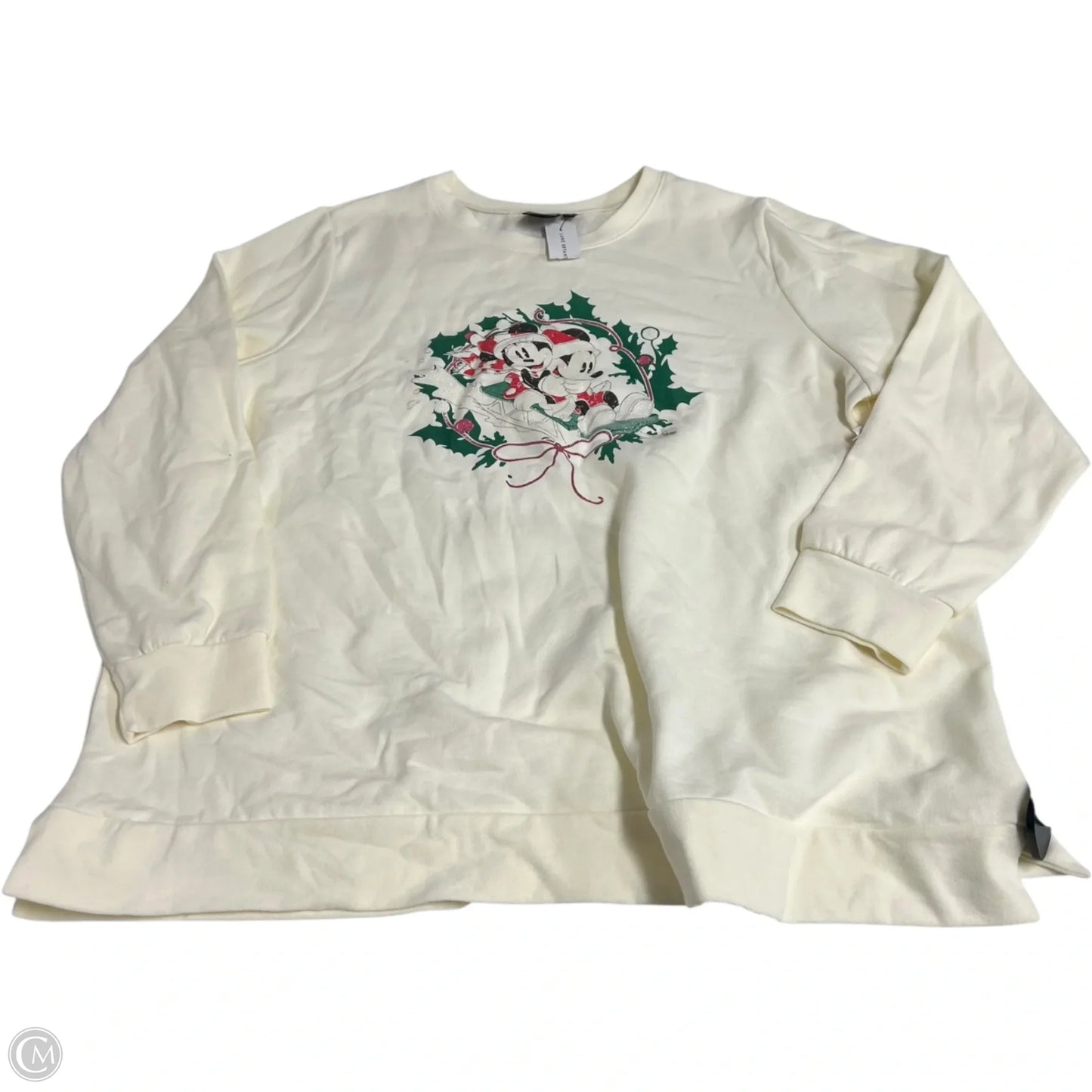 Sweatshirt Crewneck By Lane Bryant In Cream, Size: 1x