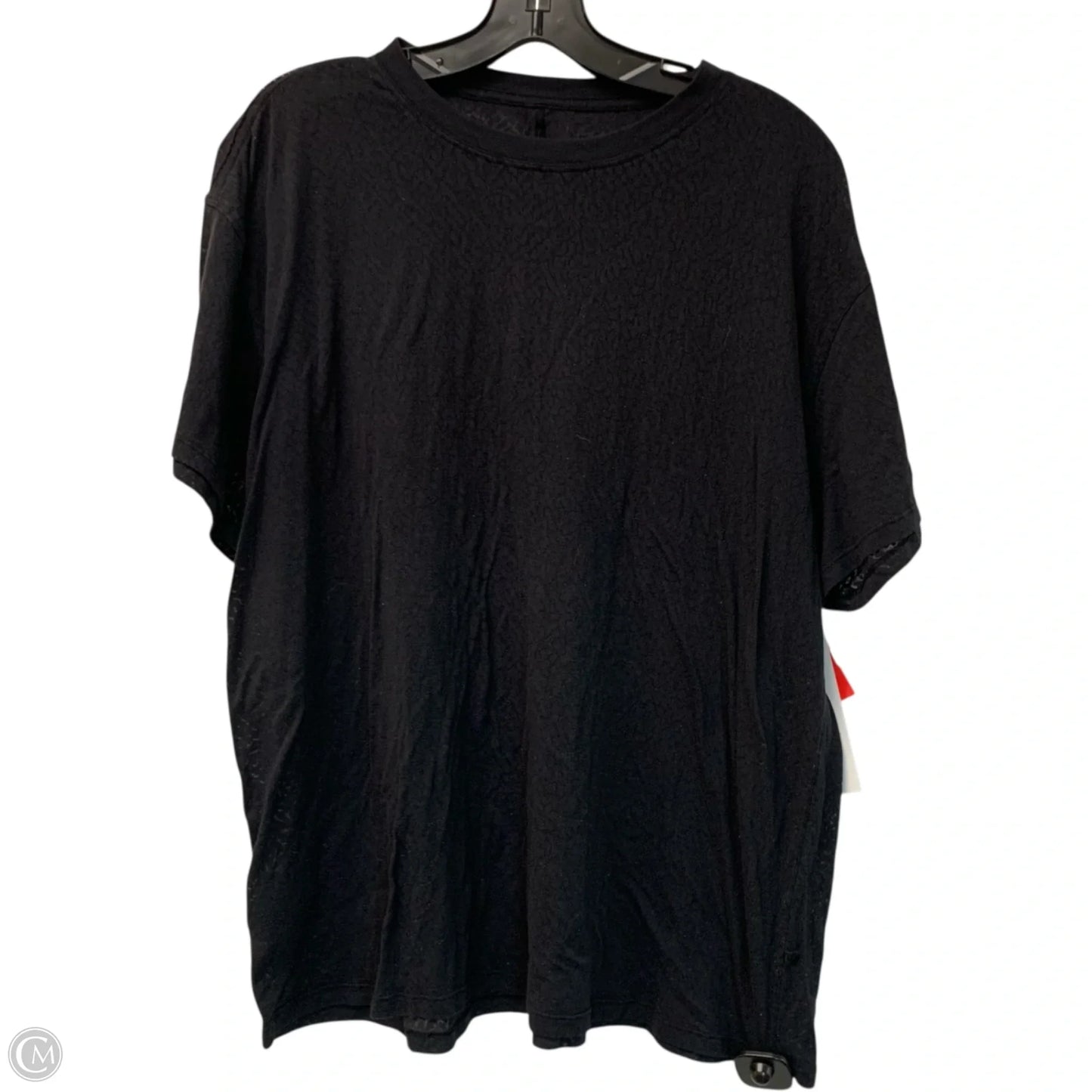 Athletic Top Short Sleeve By Lululemon In Black, Size: L