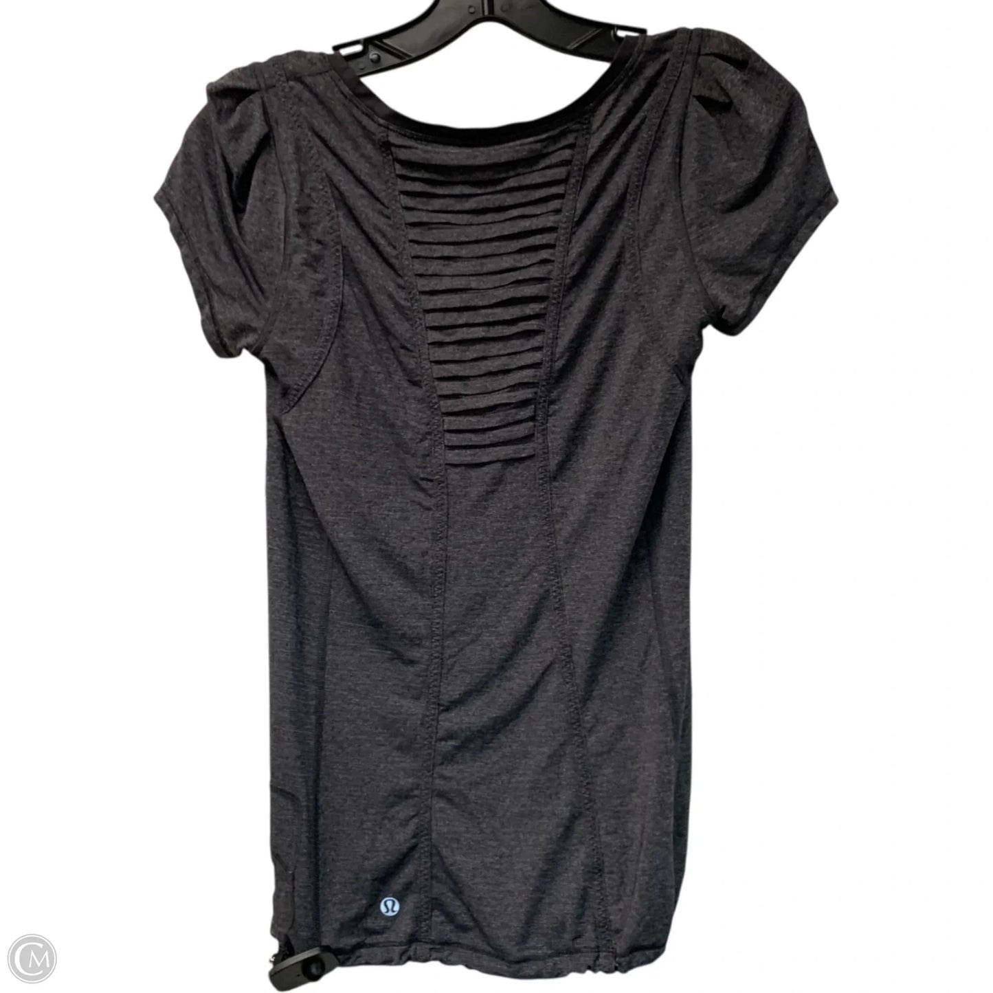 Athletic Top Short Sleeve By Lululemon In Grey, Size: S