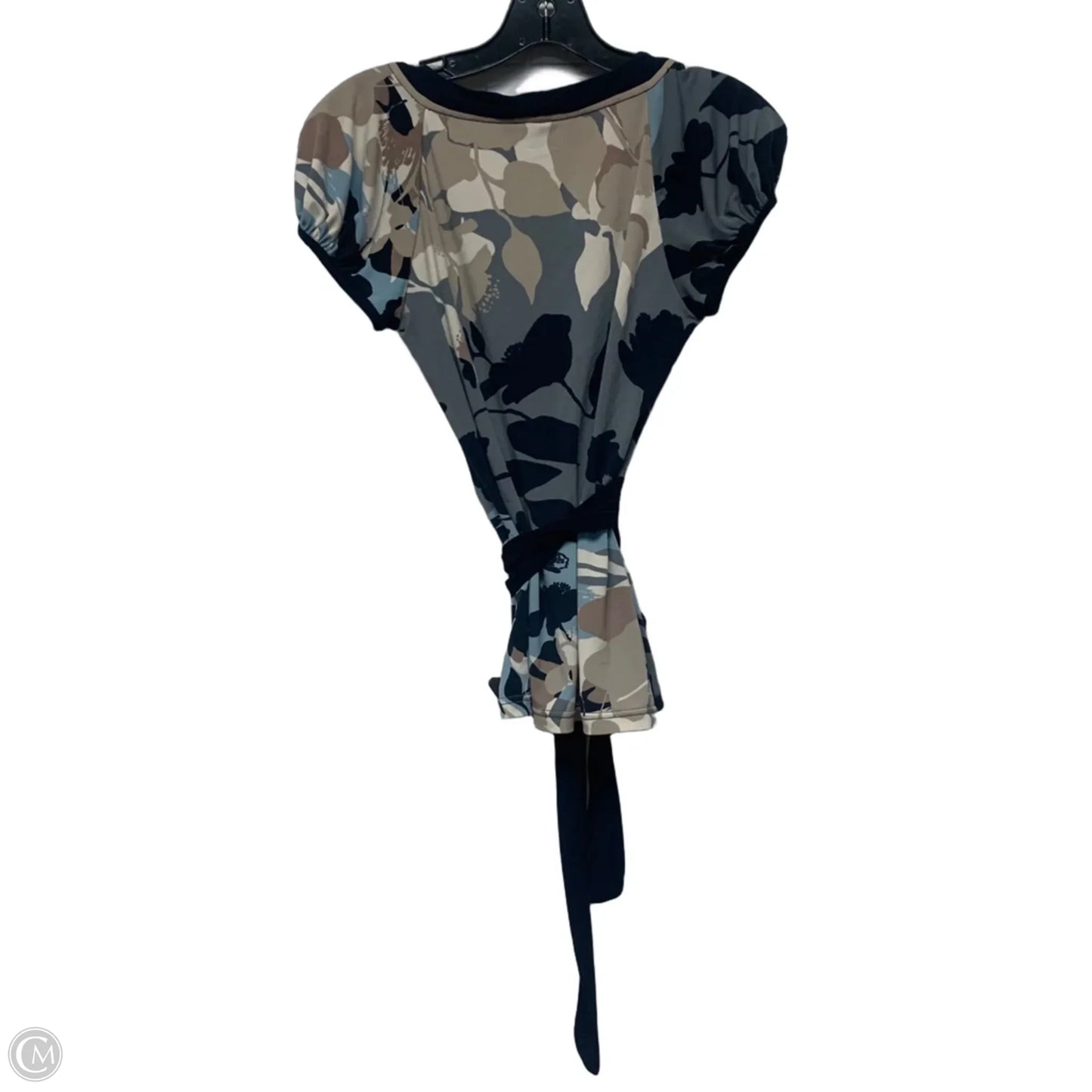 Top Short Sleeve By Bcbgmaxazria In Blue & Tan, Size: Xs