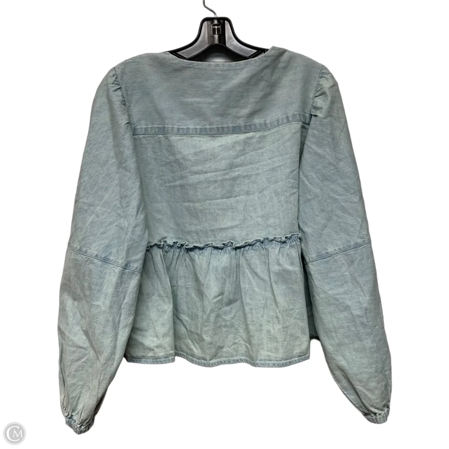 Top Long Sleeve By Free People In Blue Denim, Size: S