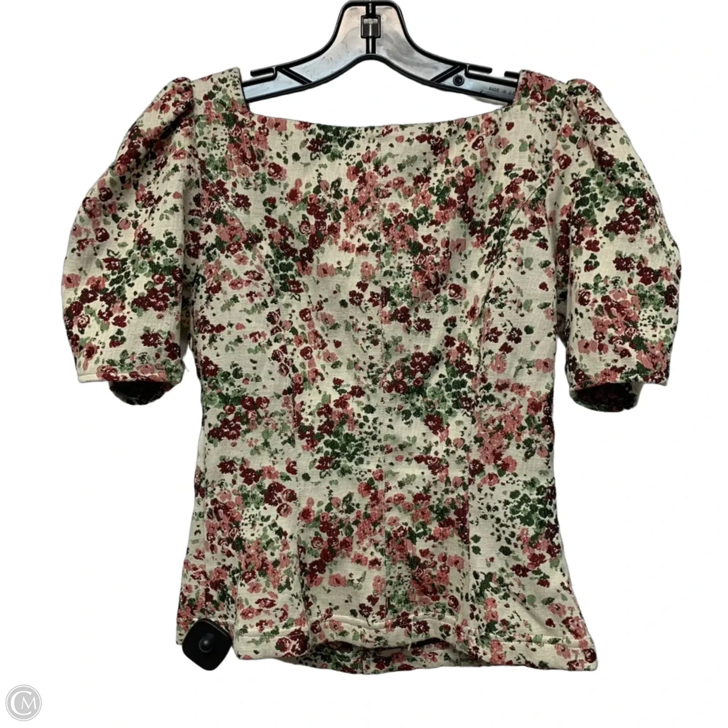 Top Short Sleeve By Maeve In Cream & Red, Size: S