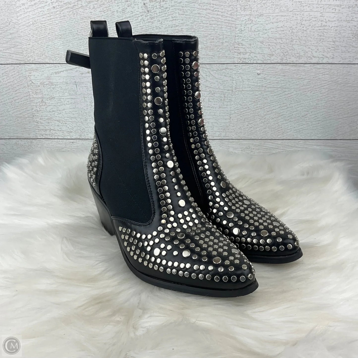 Boots Ankle Heels By Clothes Mentor In Black, Size: 5