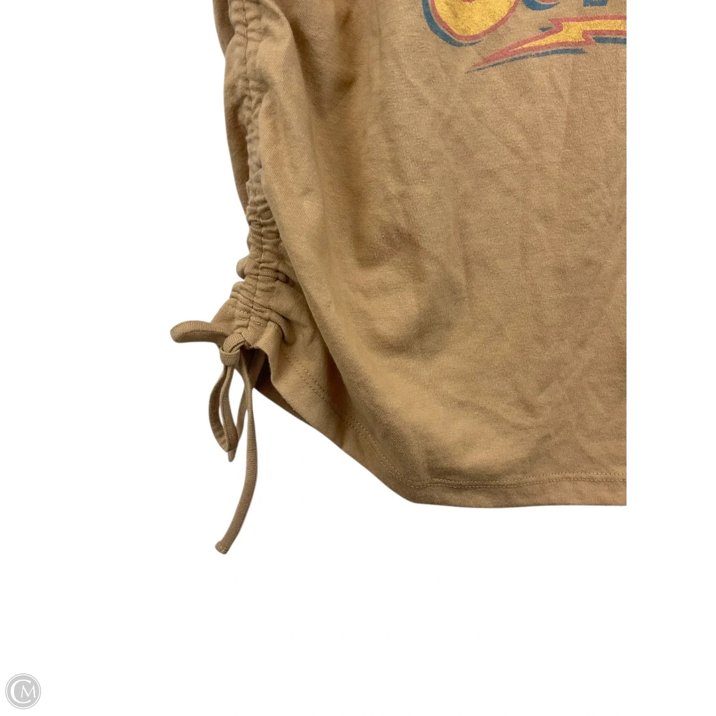 Top Short Sleeve By Cme In Tan, Size: M