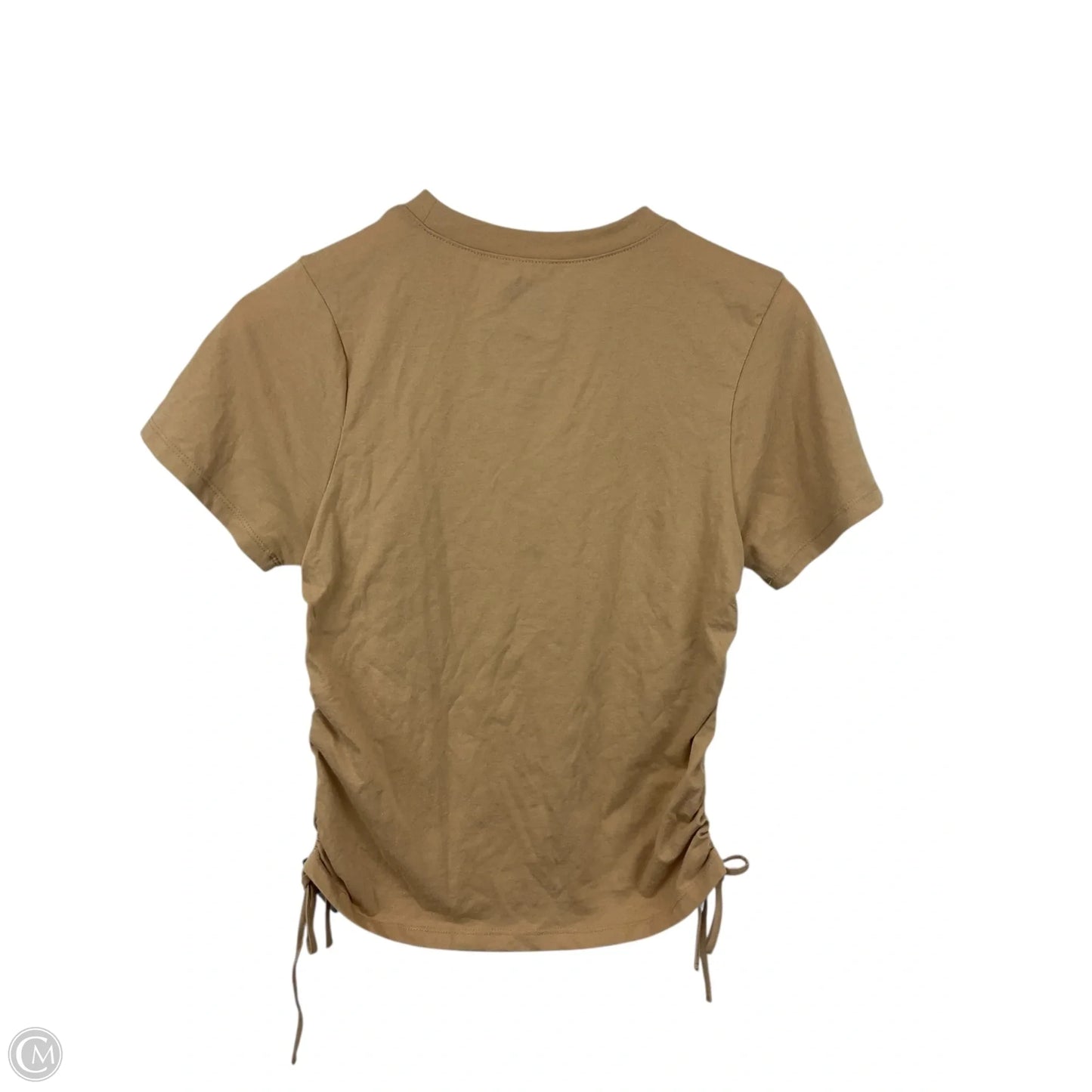 Top Short Sleeve By Cme In Tan, Size: M