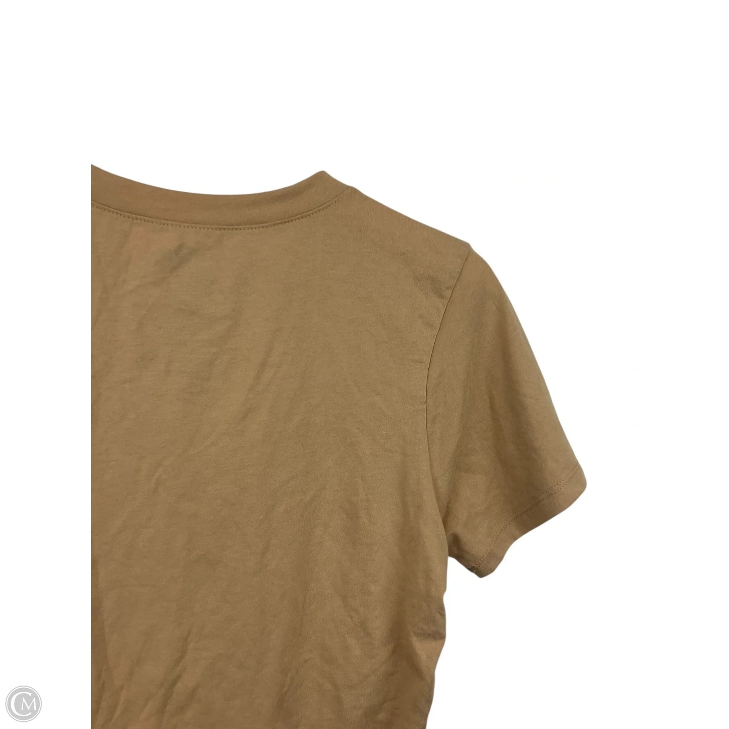 Top Short Sleeve By Cme In Tan, Size: M