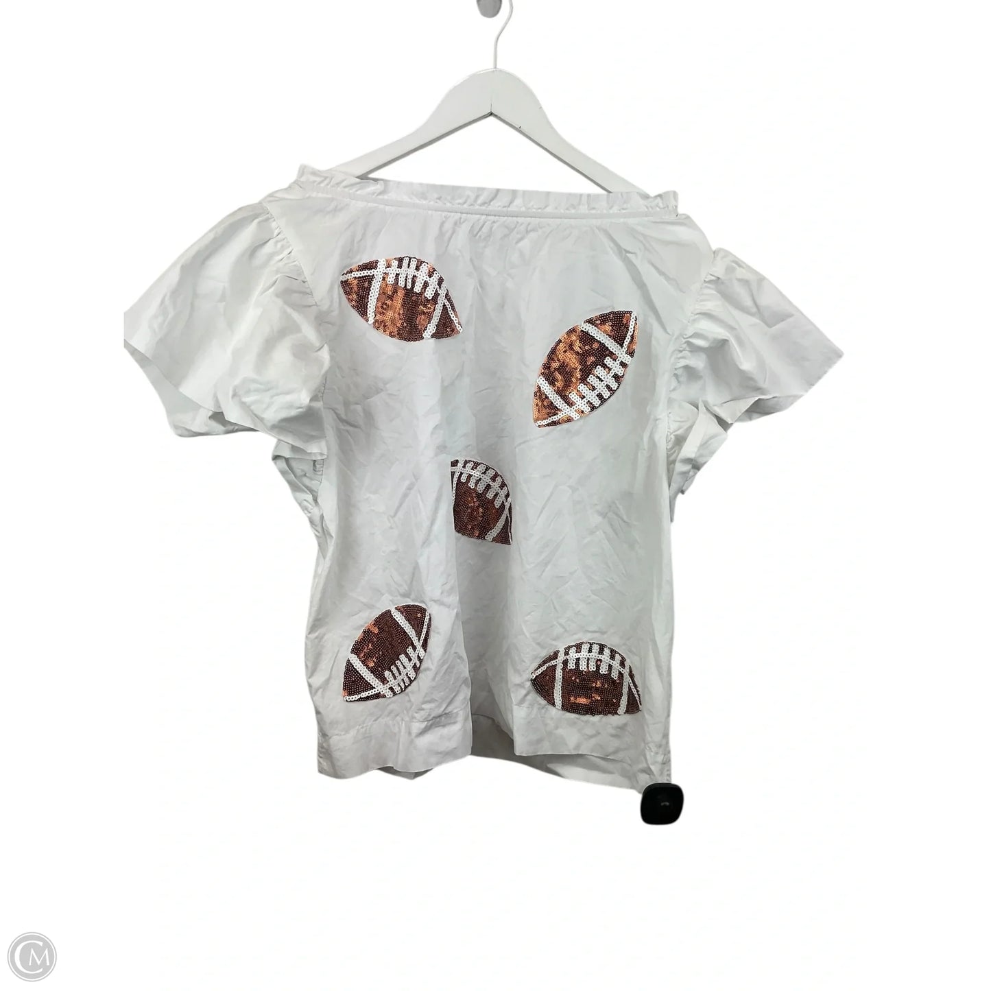 Top Short Sleeve By Oddi In White, Size: M